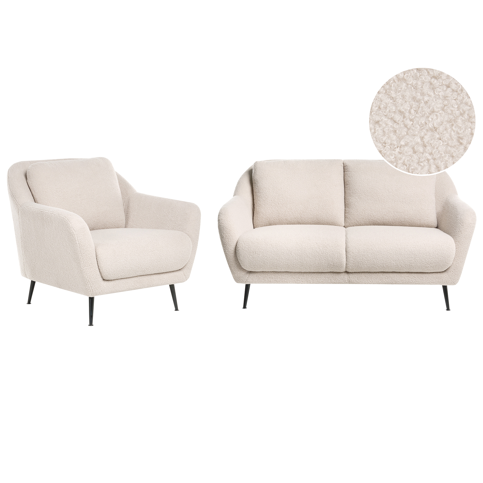 Soffgrupp 3-sits EIBY Bouclé Beige