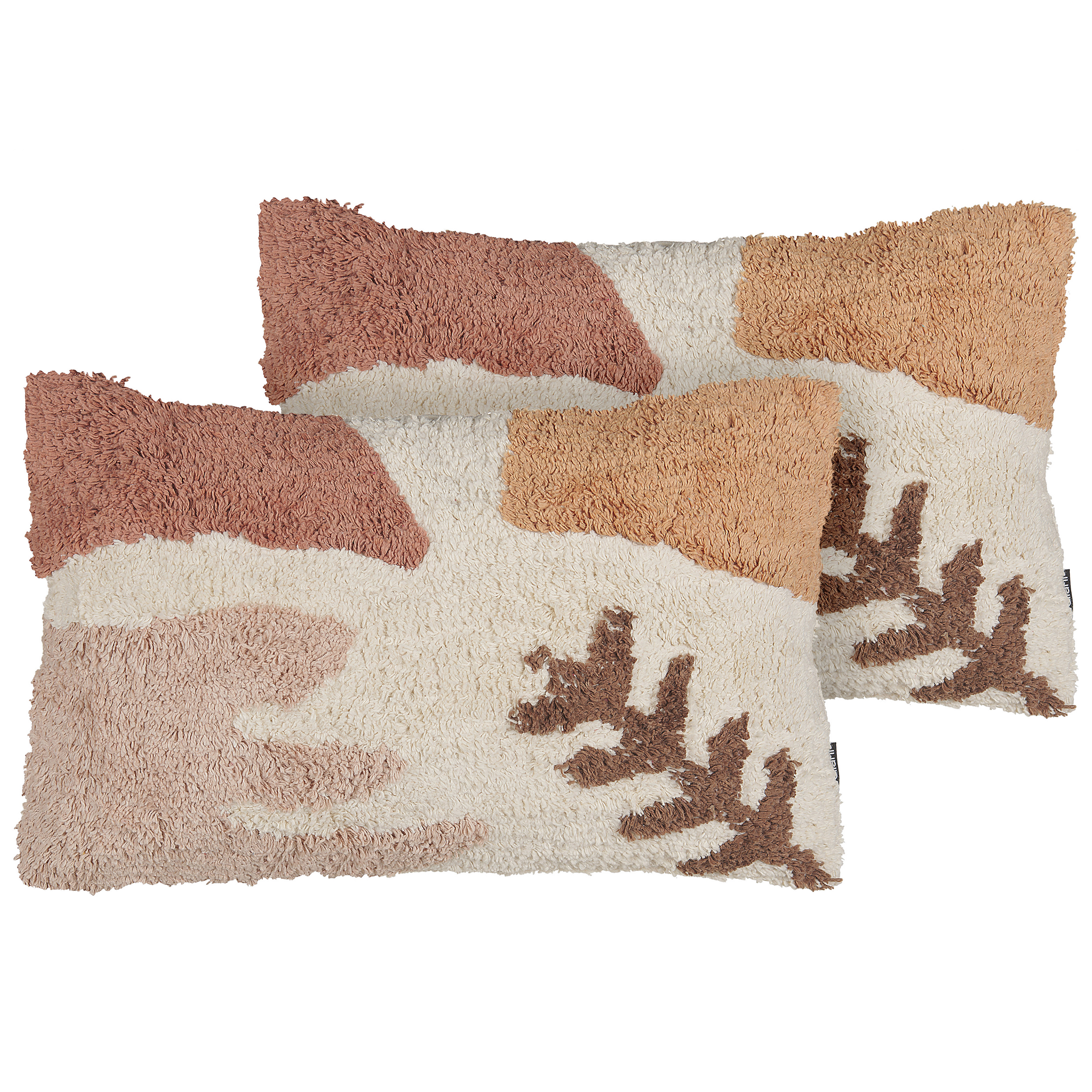 Set med 2 prydnadskuddar CAMASSIA 30 x 50 cm Bomull Beige Abstrakt tryck