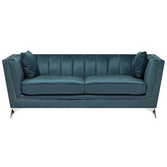 Soffa 3-sits GAULA Sammet Blågrön