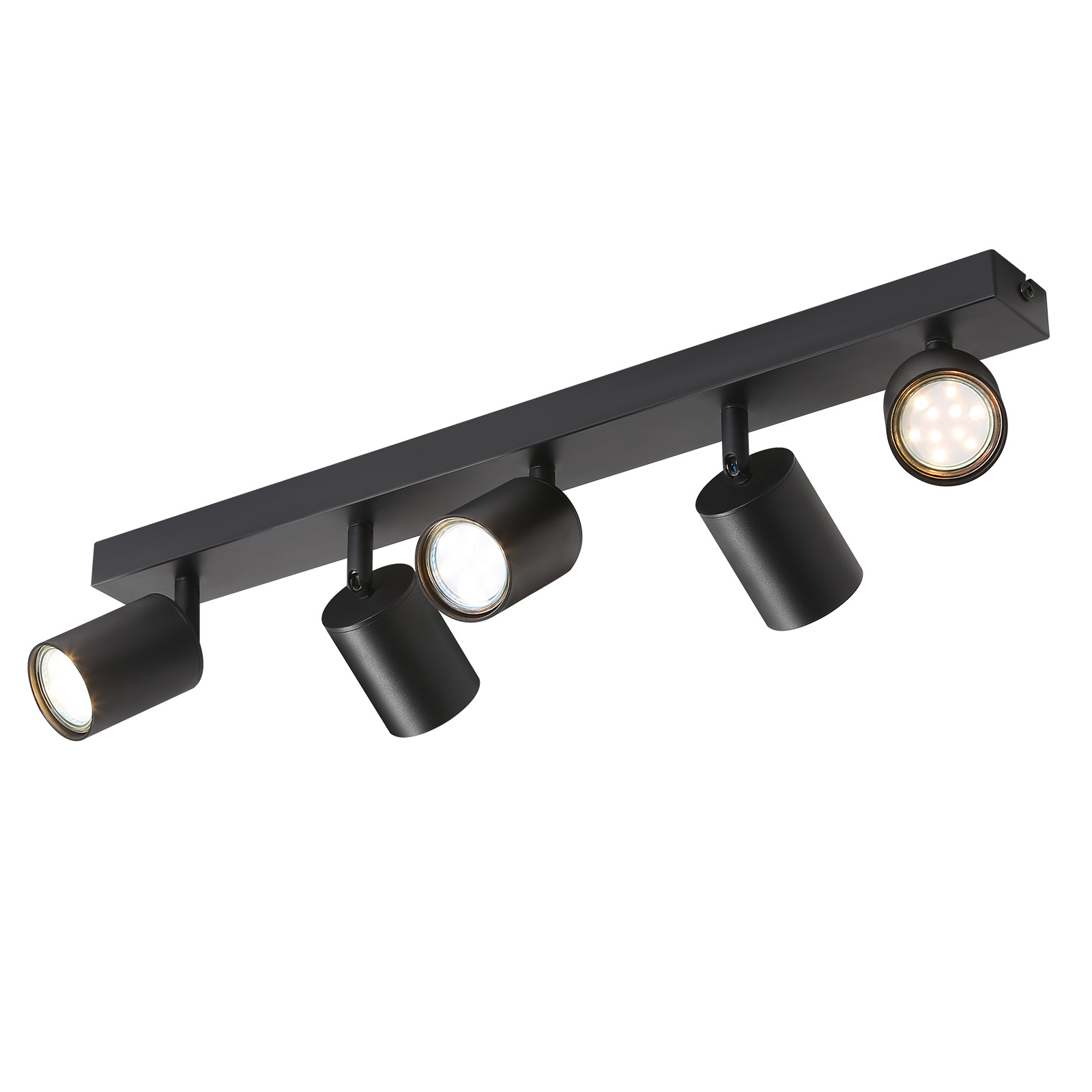 NETTLIFE svarta LED-takspotlights GU10 350° vridbara moderna för hall, vardagsrum, sovrum, utan lampa