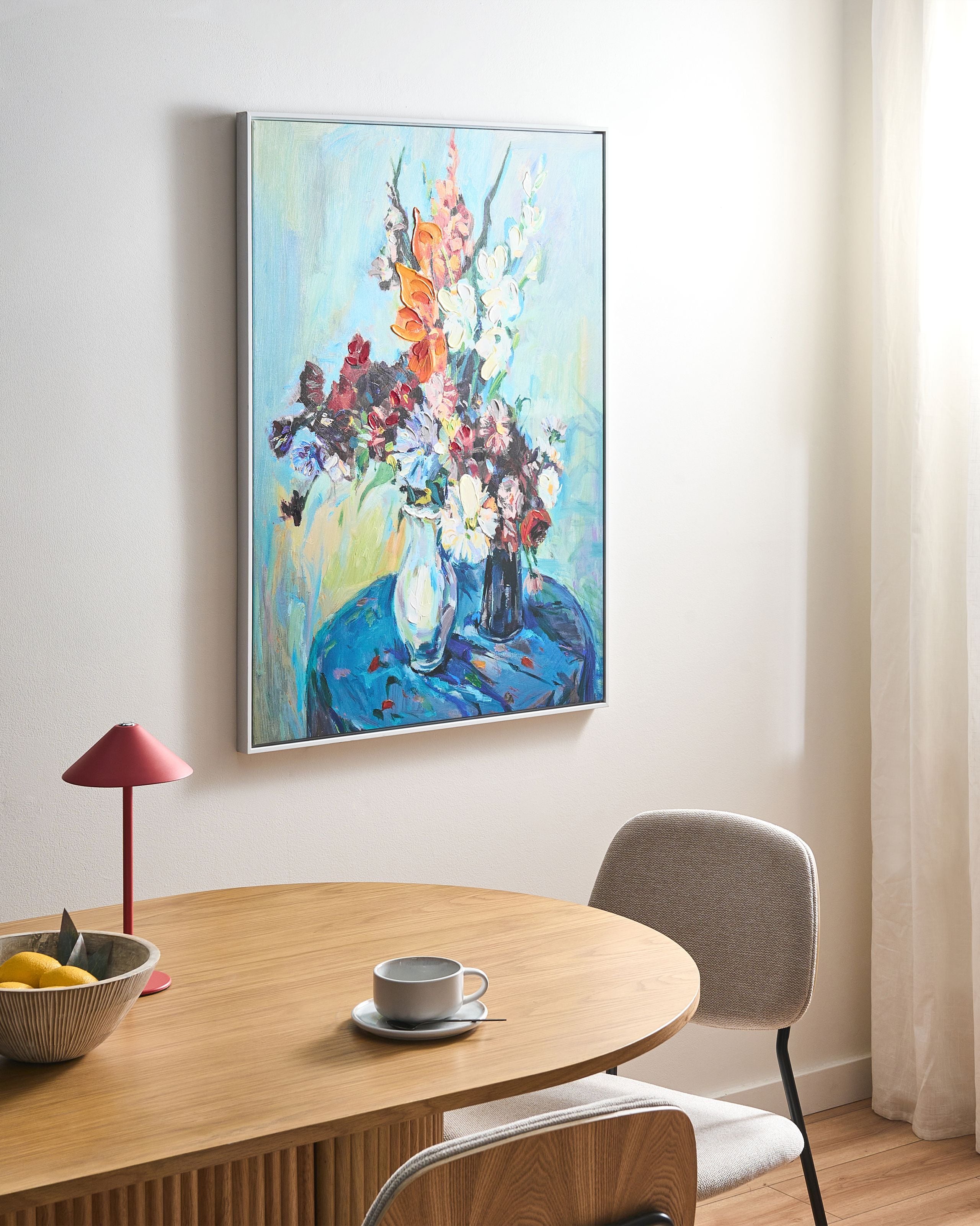 Tavla KINSALE Blomstermotiv Blå