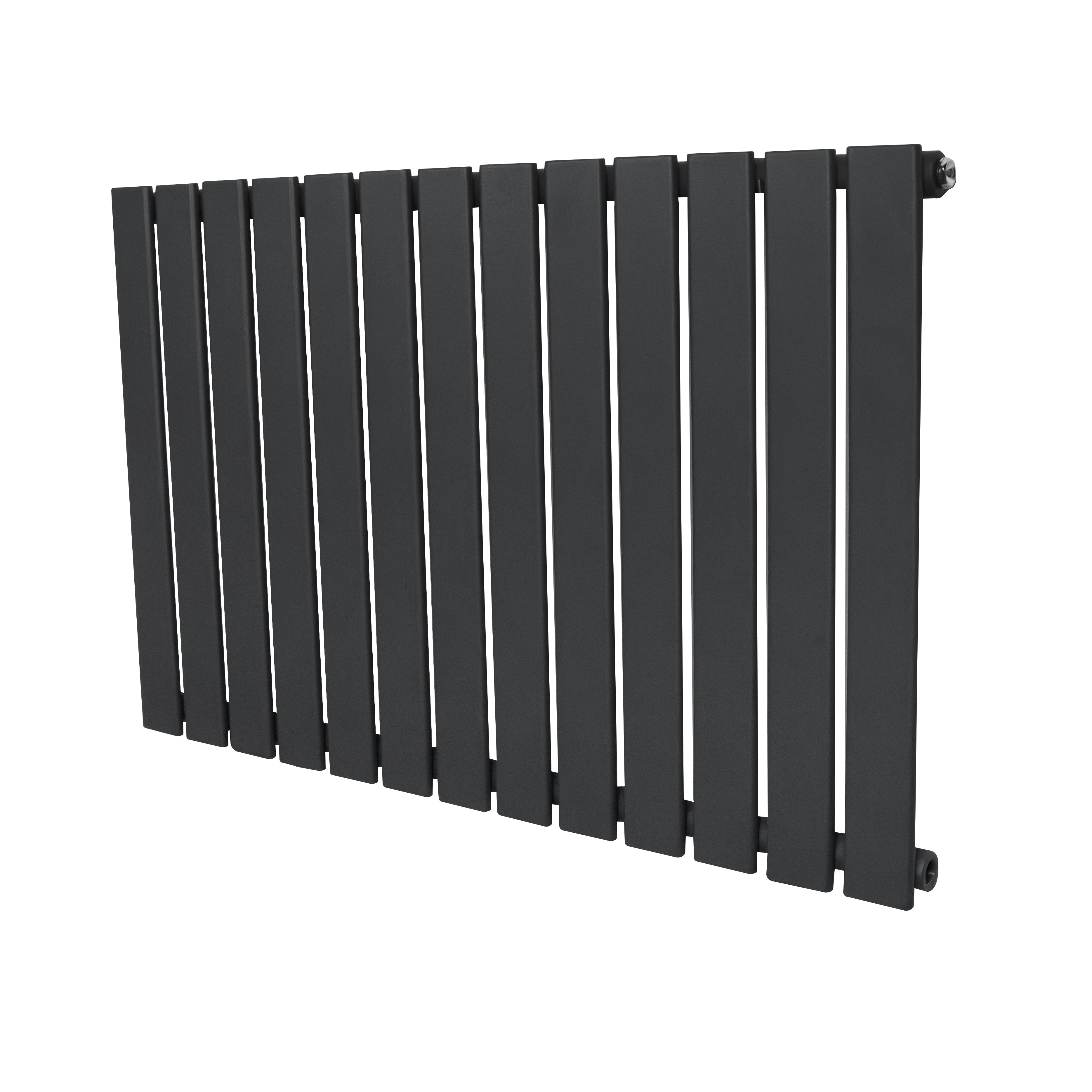 Platt enkelpelarradiator - 600 x 910 mm - antracitgrå