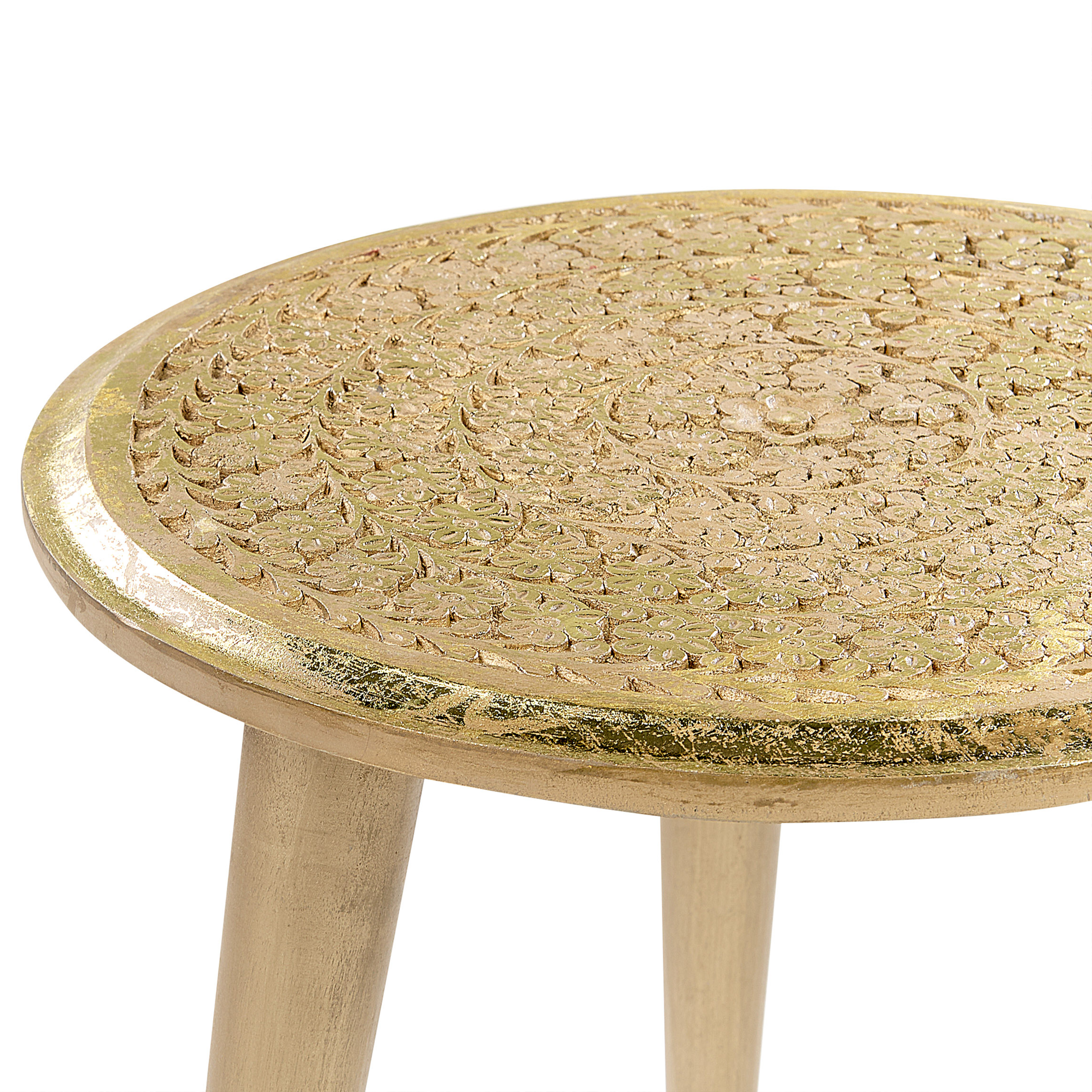 Set med 2 sidobord NARRA Mangoträ Guld