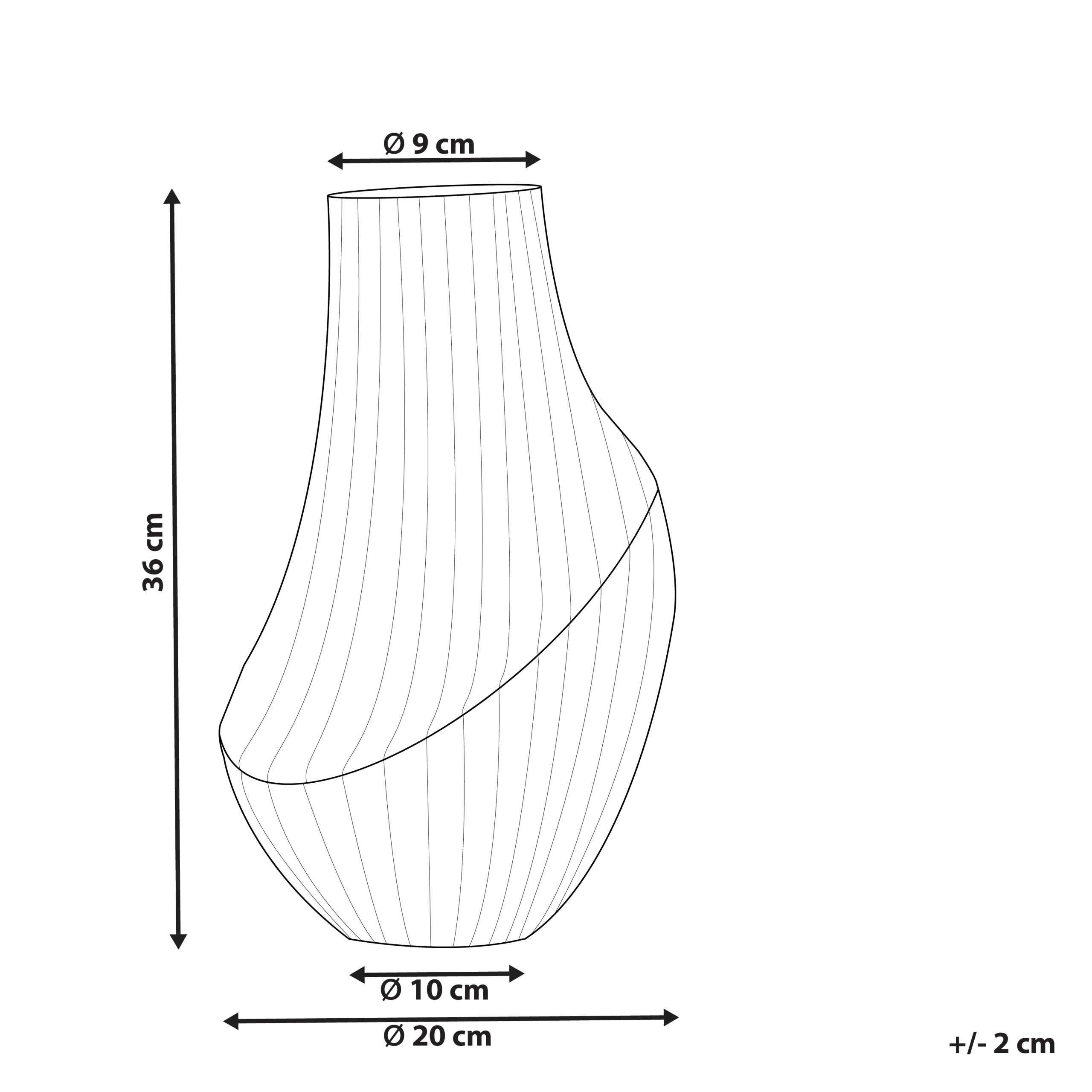 Blomvas MYRSINA 36 cm Glas Grå