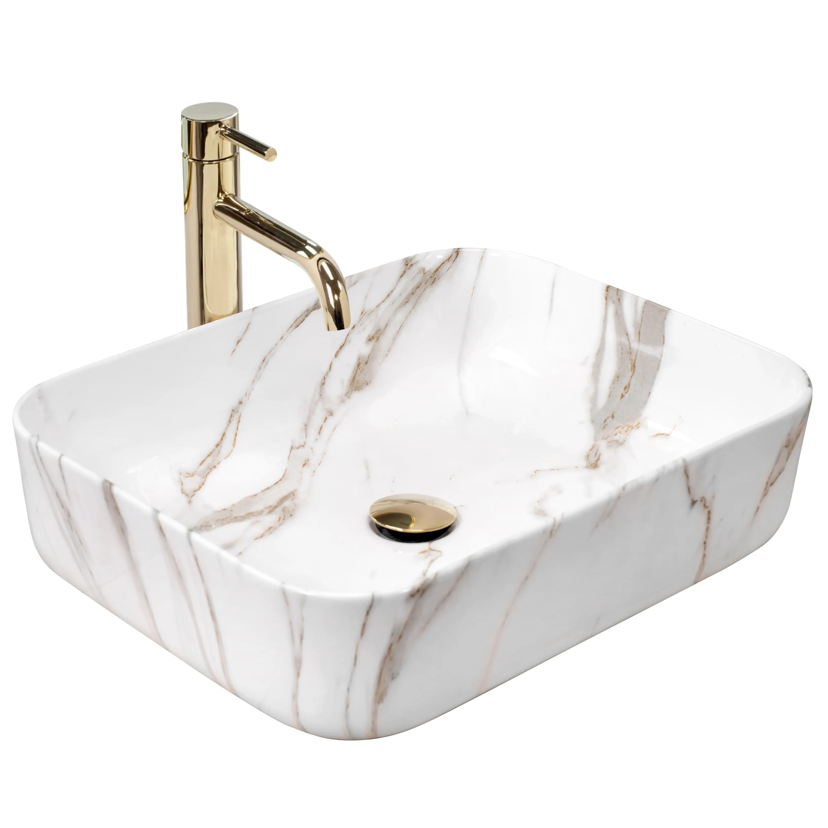 REA Bänkskål DEMI SHINY AIAX Vit, 51x39x13,5cm