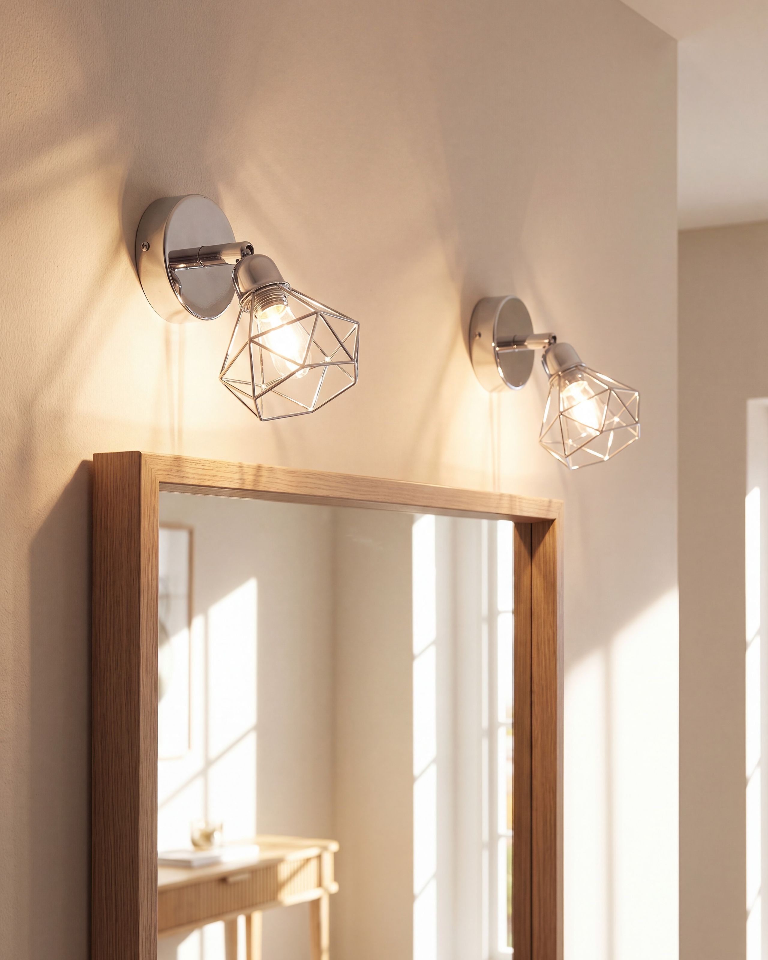 Set med 2 spotlightlampor ERMA Justerbar Metall Silver