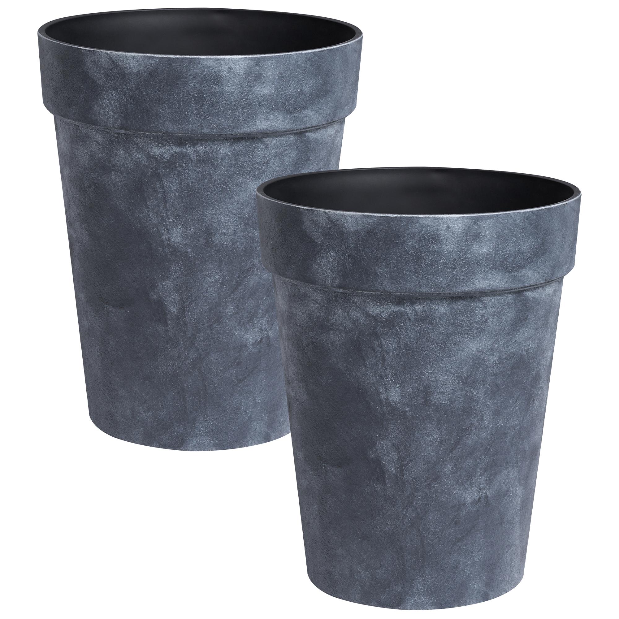 Set med 2 växtkrukor TROLLIUS 41 cm Mörkgrå