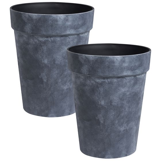 Set med 2 växtkrukor TROLLIUS 41 cm Mörkgrå