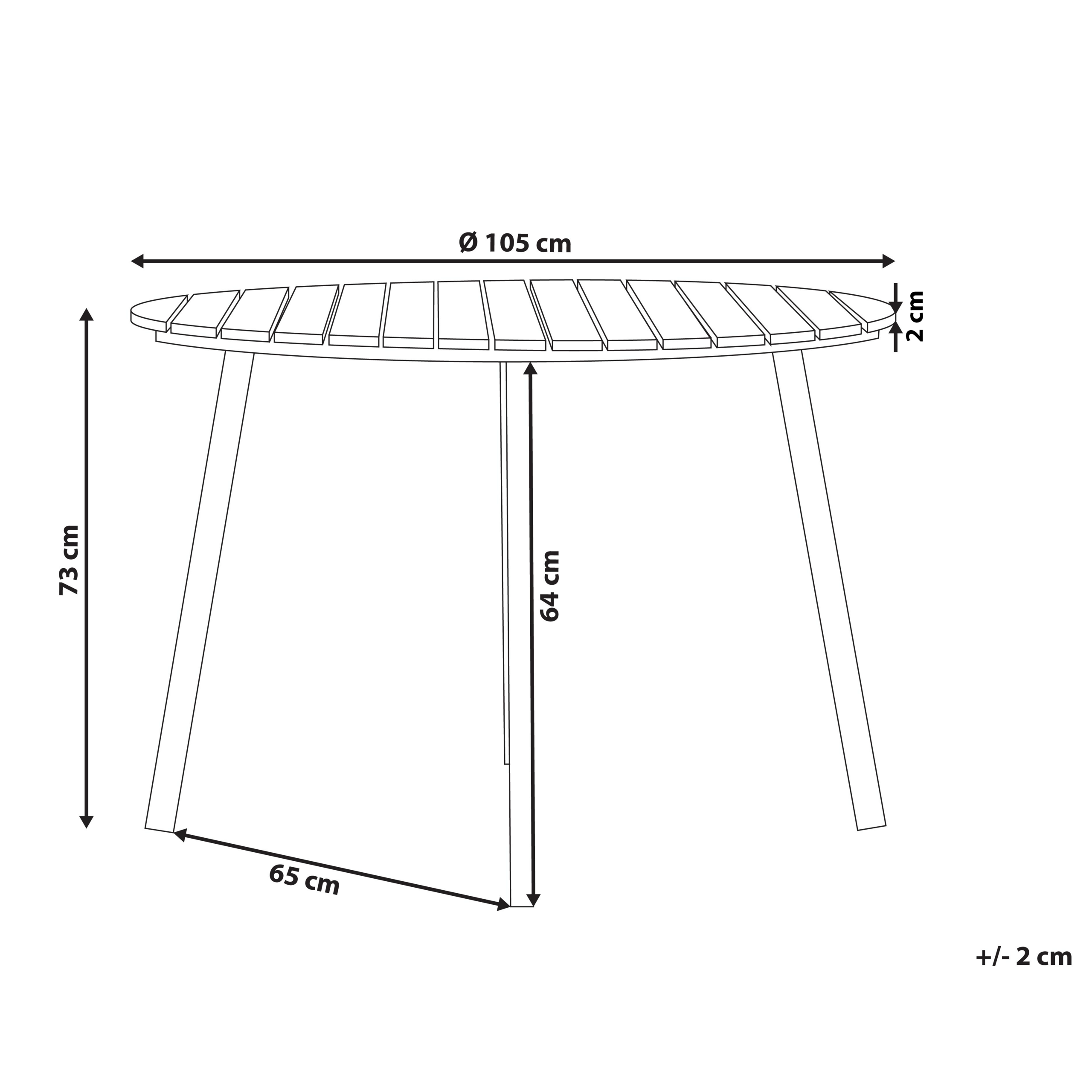 Trädgårdsmatbord CAVOLI 105 cm 105 cm Brun