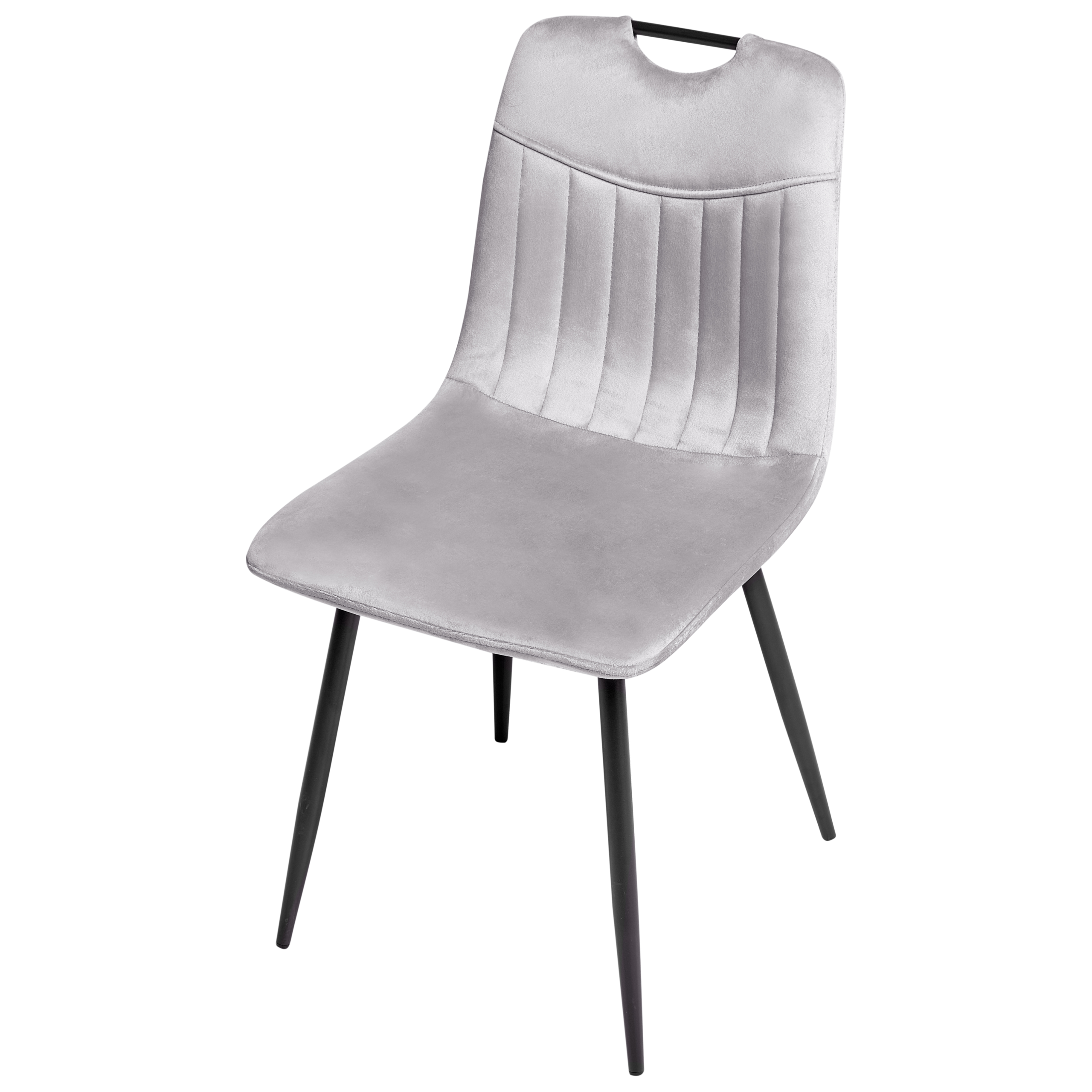 Set med 4 matstolar ARGYLE Sammet Ljusgrå