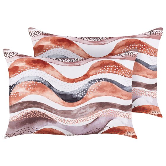Set med 2 utomhusdynor SEBORGA Abstrakt tryck 40 x 60 cm Brun