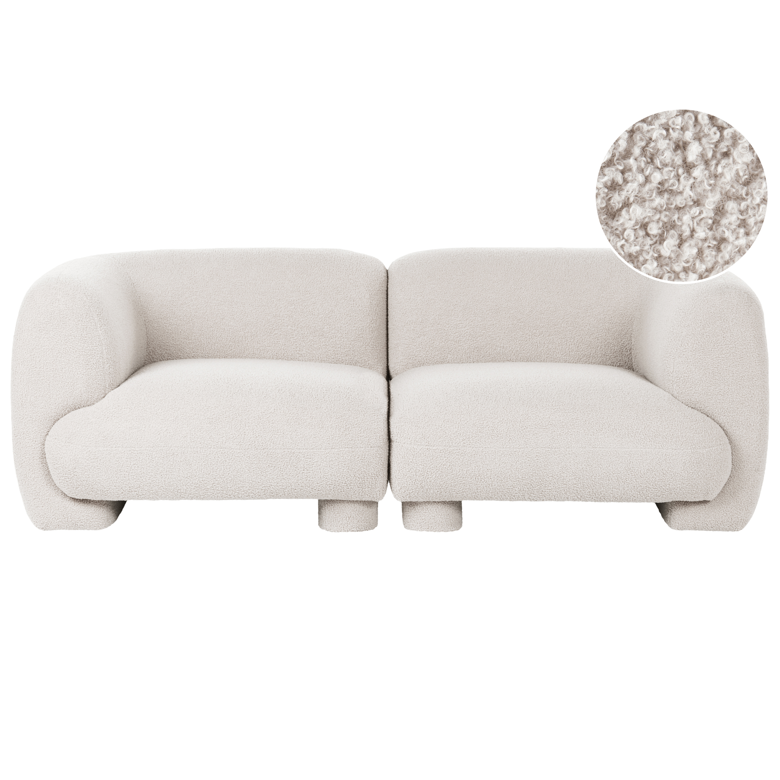 Modulsoffa 2-sits MJALBI Bouclé Off-White