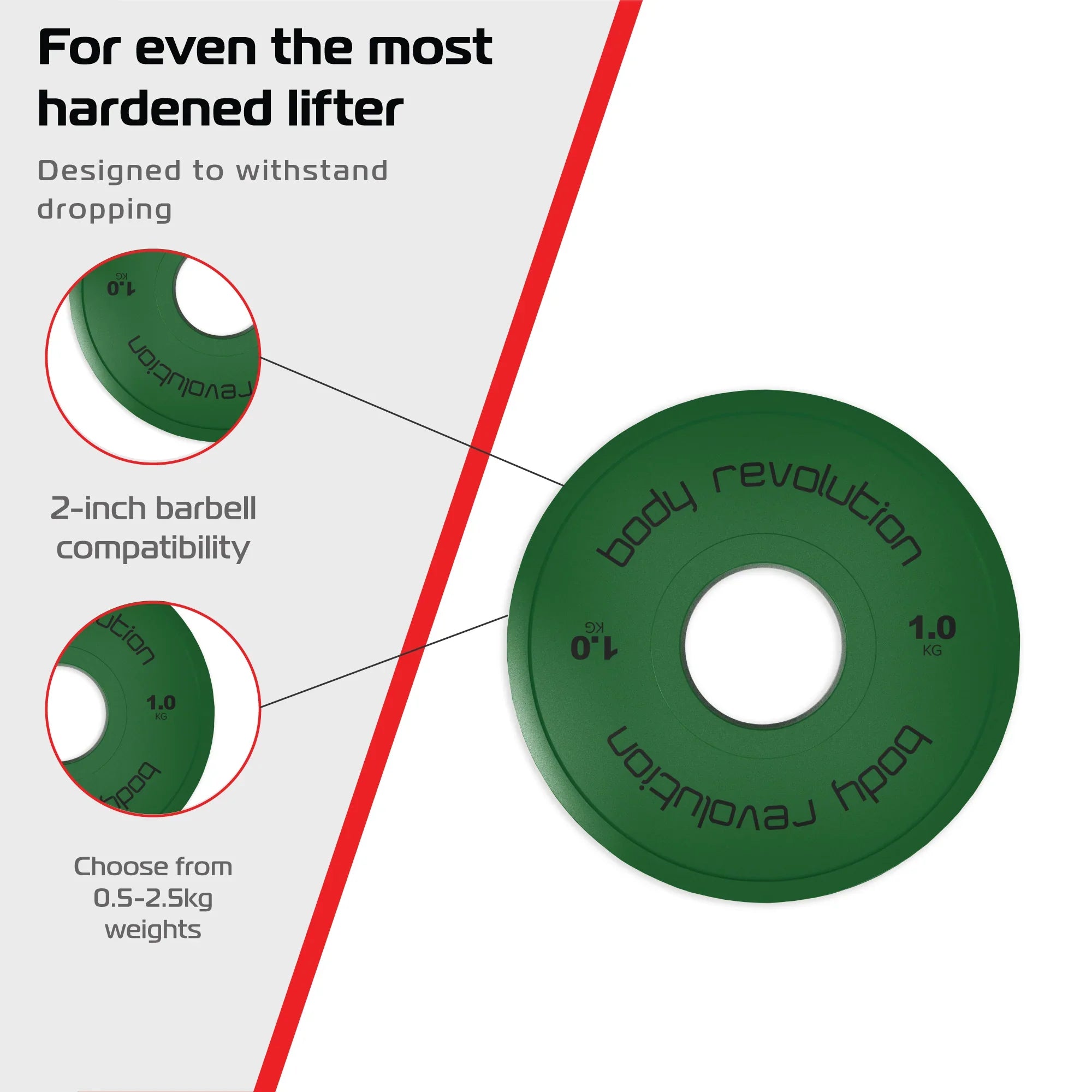 Bråkvikt på plattan 2 x 1 kg