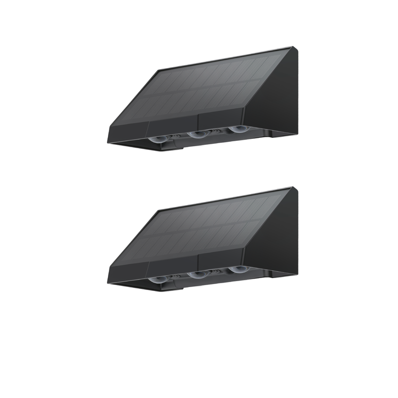 NETTLIFE Solcellsdrivna utomhuslampor 2 st LED-vägglampor för utomhusbruk varmvit 3000K