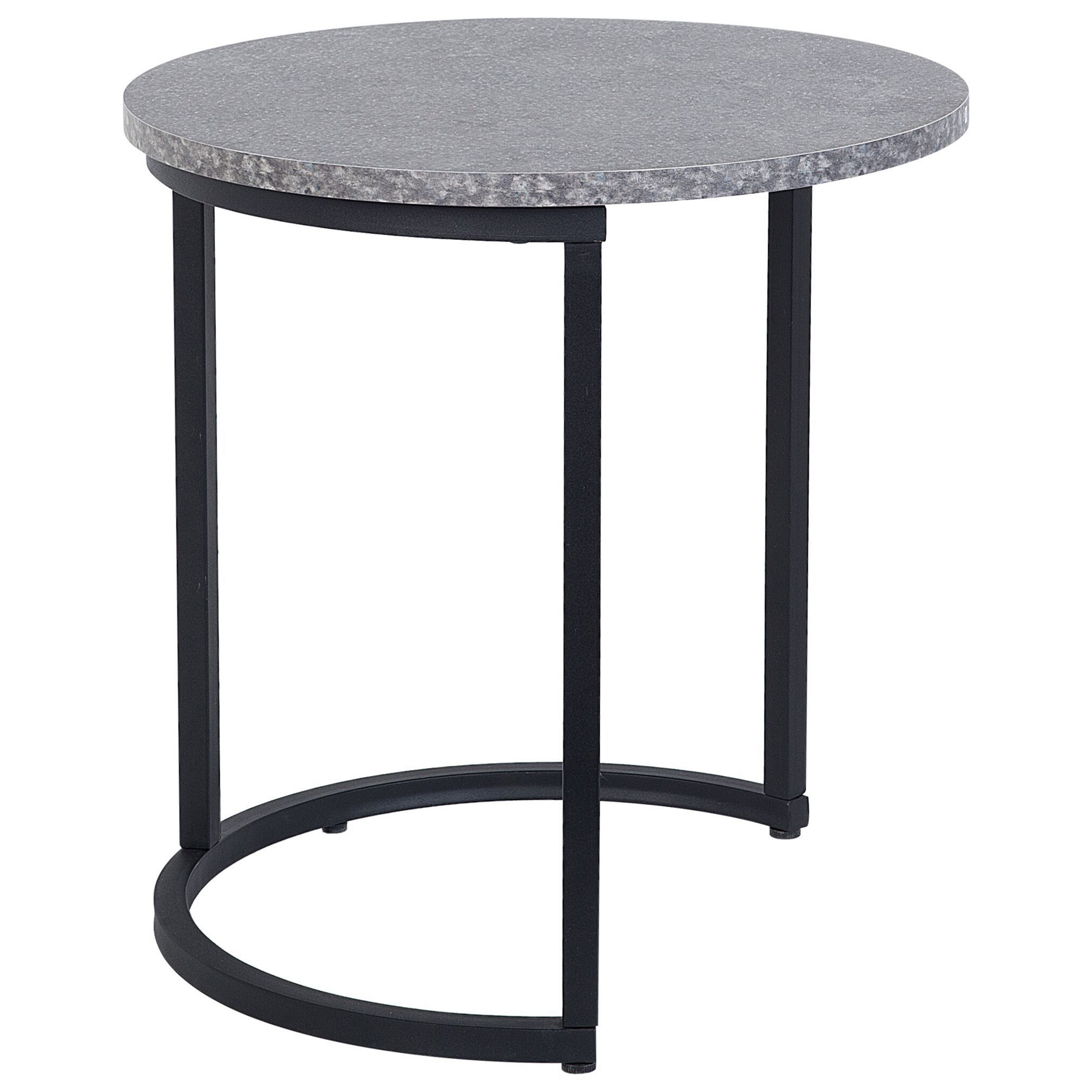 Set med 2 sidobord DIXIE Grå betongeffekt
