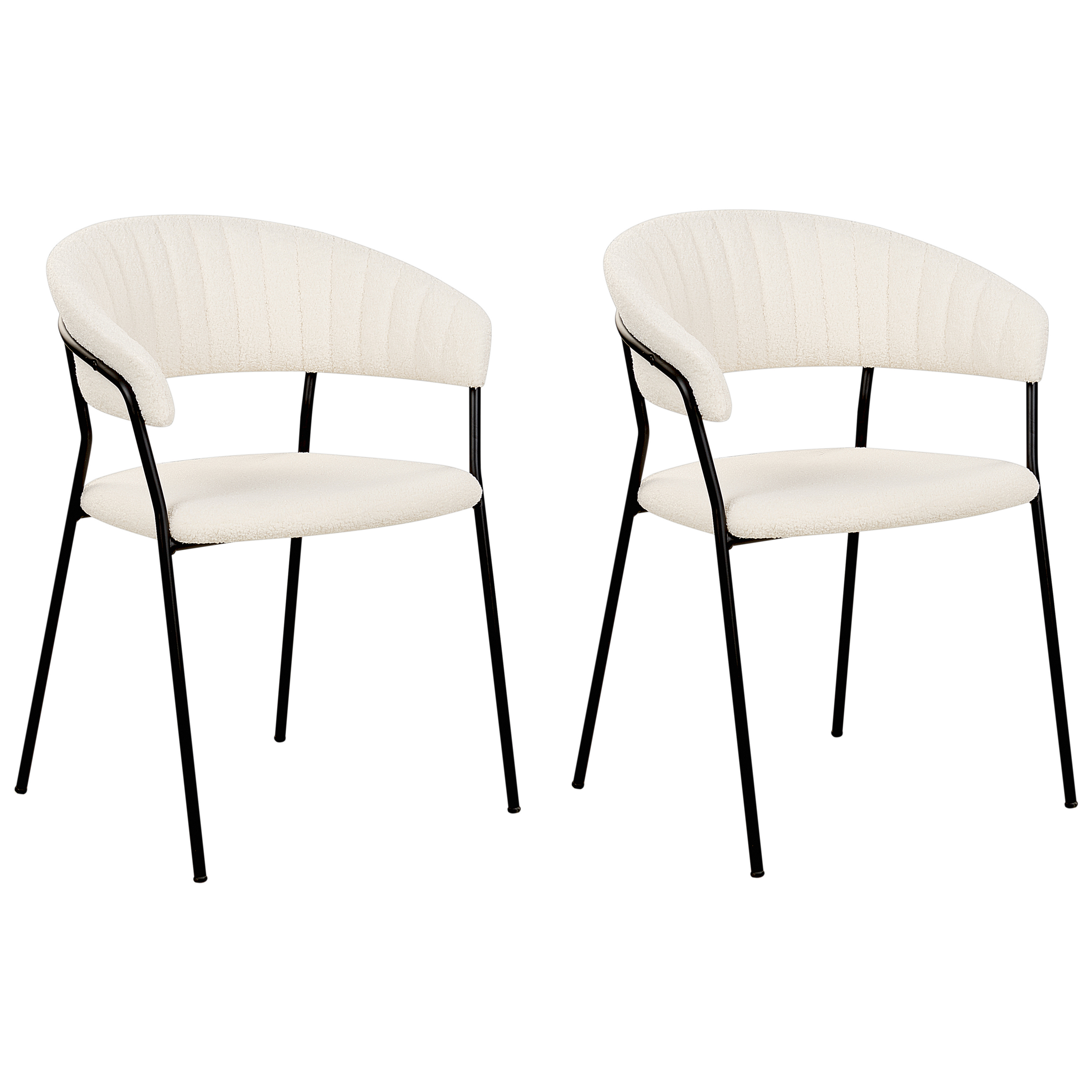 Set med 2 matstolar MARIPOSA Bouclé Off-White