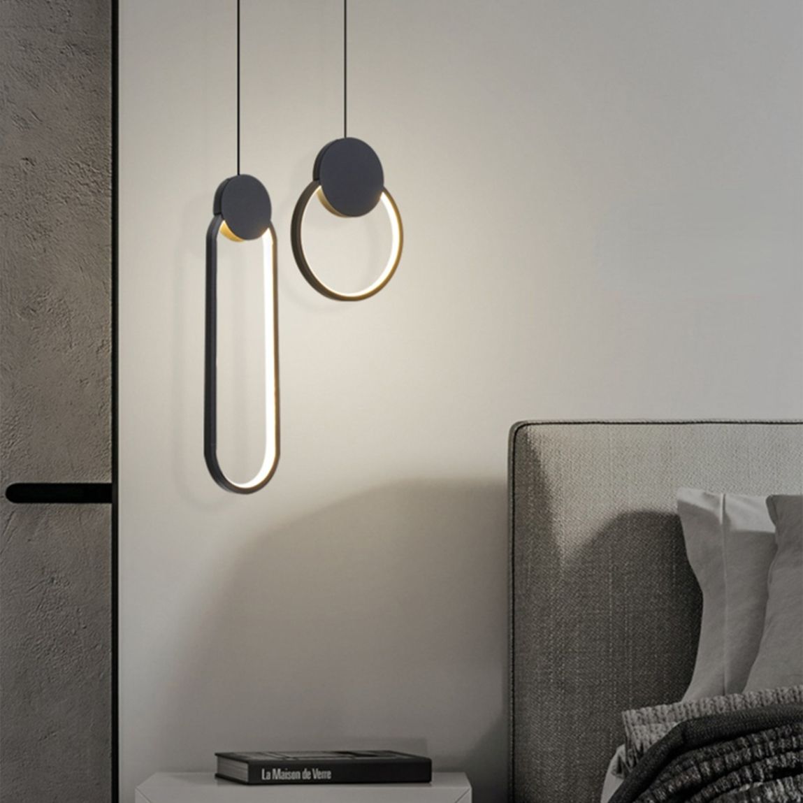 TOOLIGHT hängande taklampa LED APP851-CP Svart 37x11x37cm