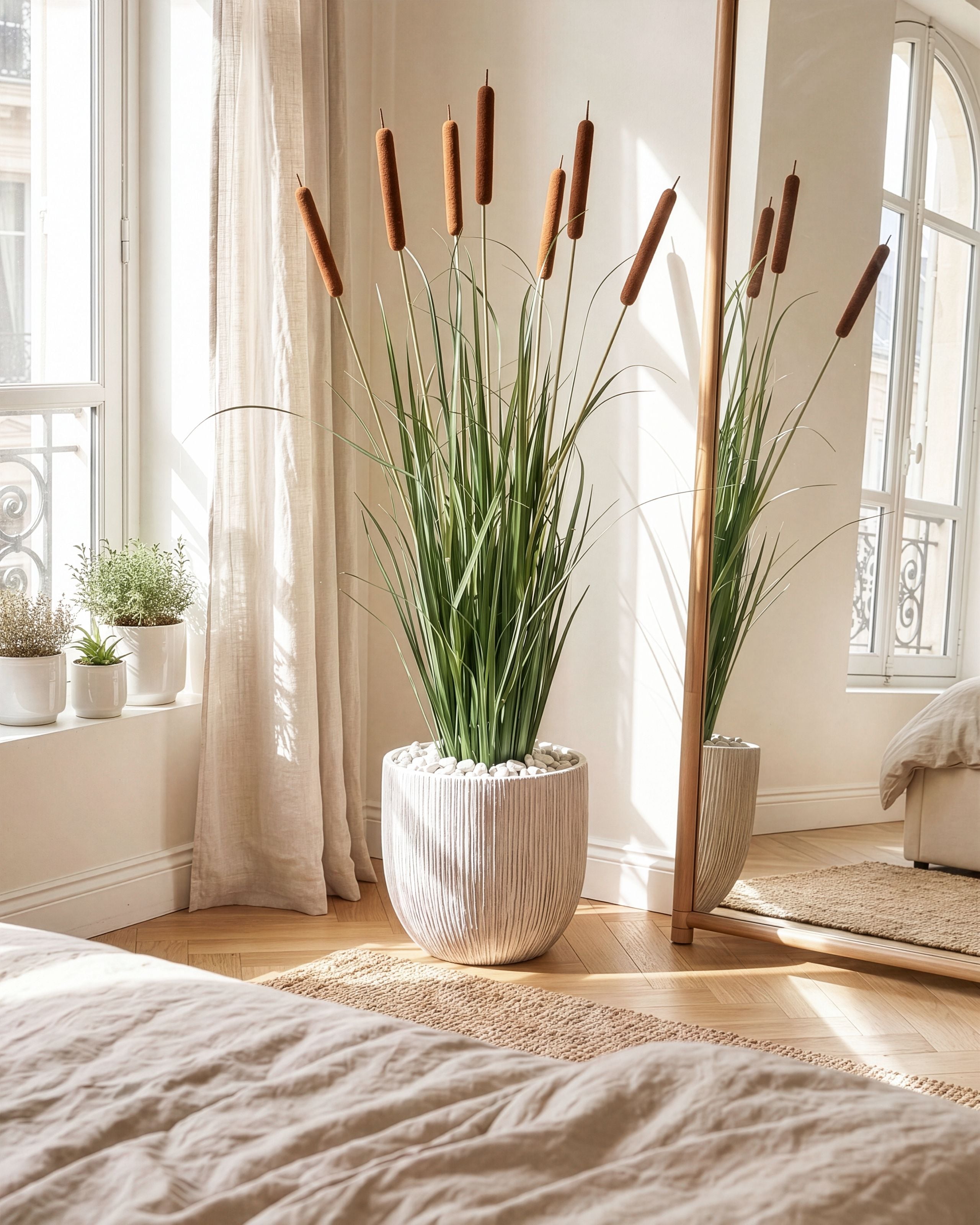 Konstgjord växt BULRUSH 135 cm Grön