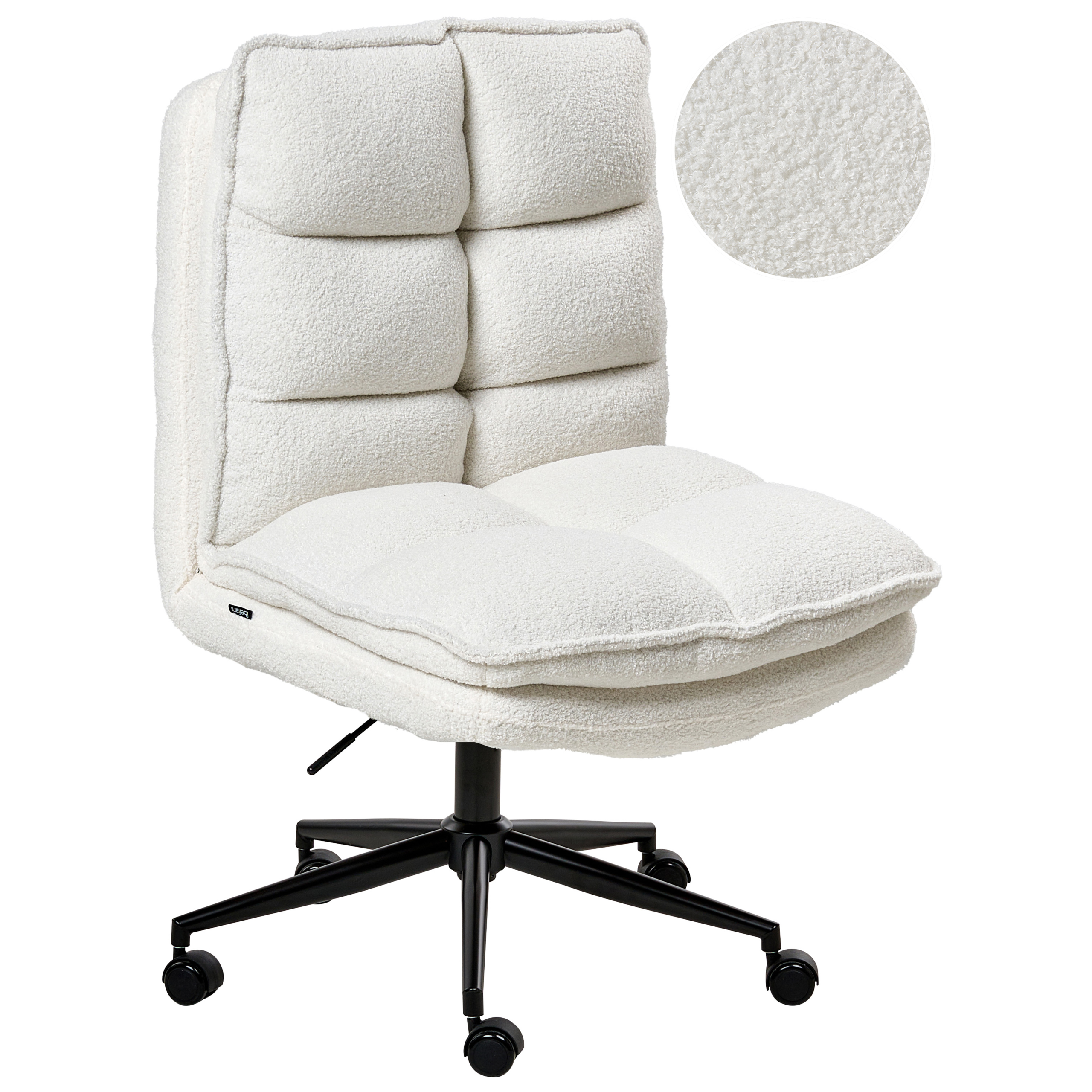 Kontorsstol ADDISON Bouclé Vit