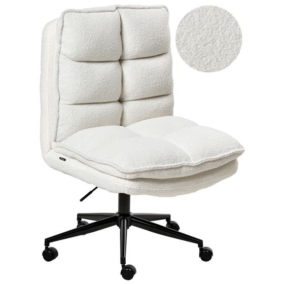 Kontorsstol ADDISON Bouclé Vit