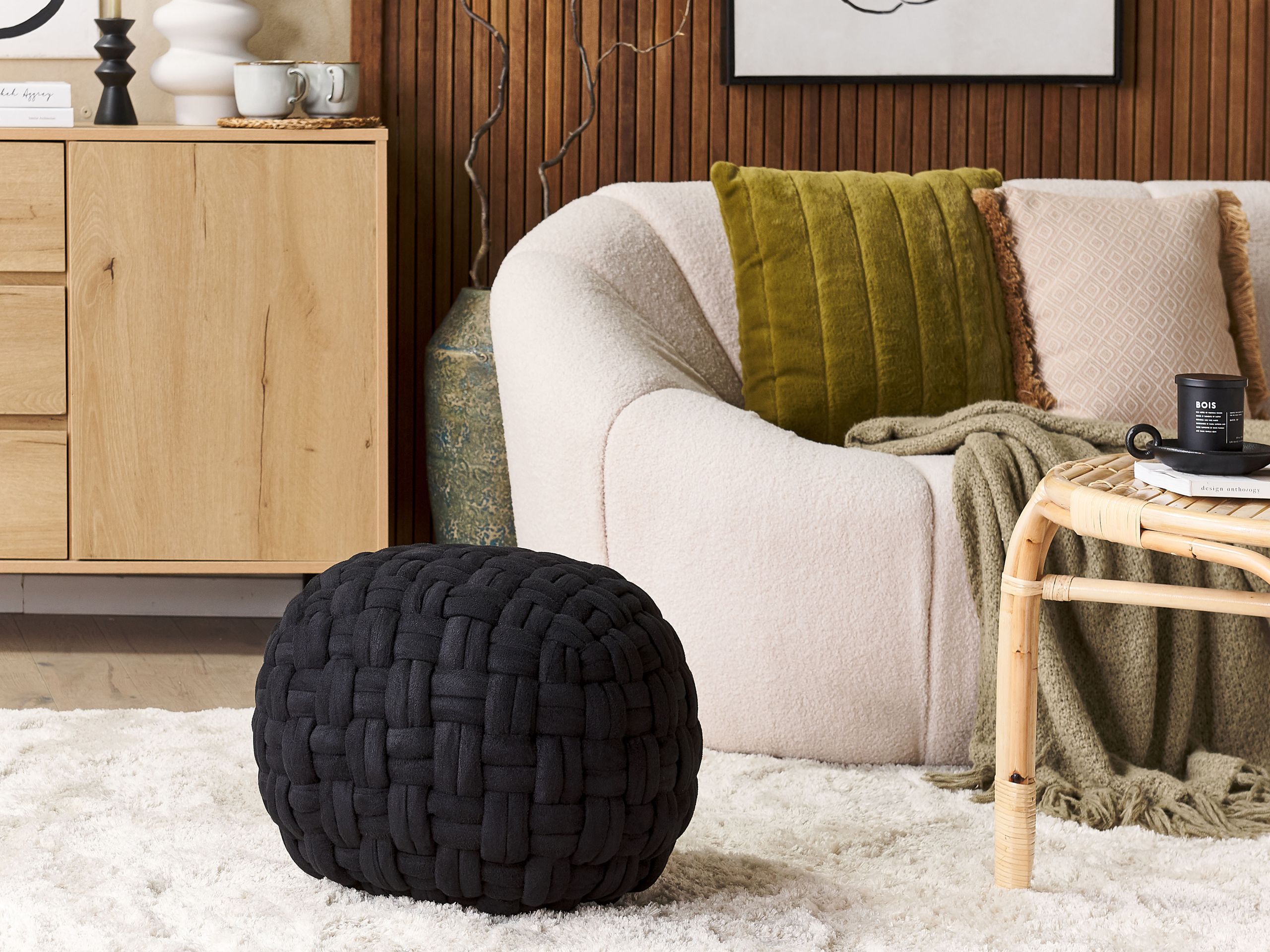Sittpuff HOPA Sammet Svart
