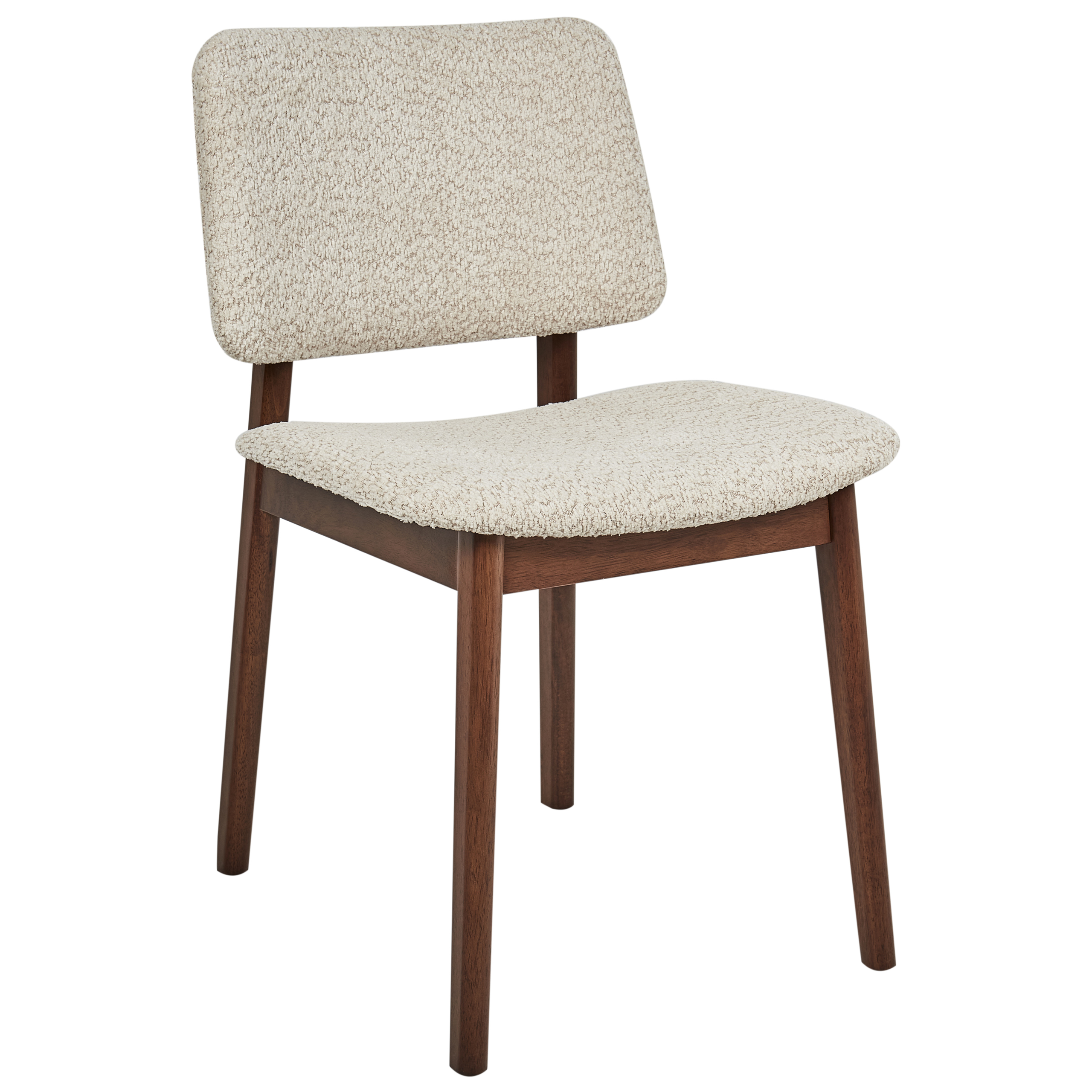 Set med 2 matstolar BLANE Bouclé Mörkbrun/ Beige