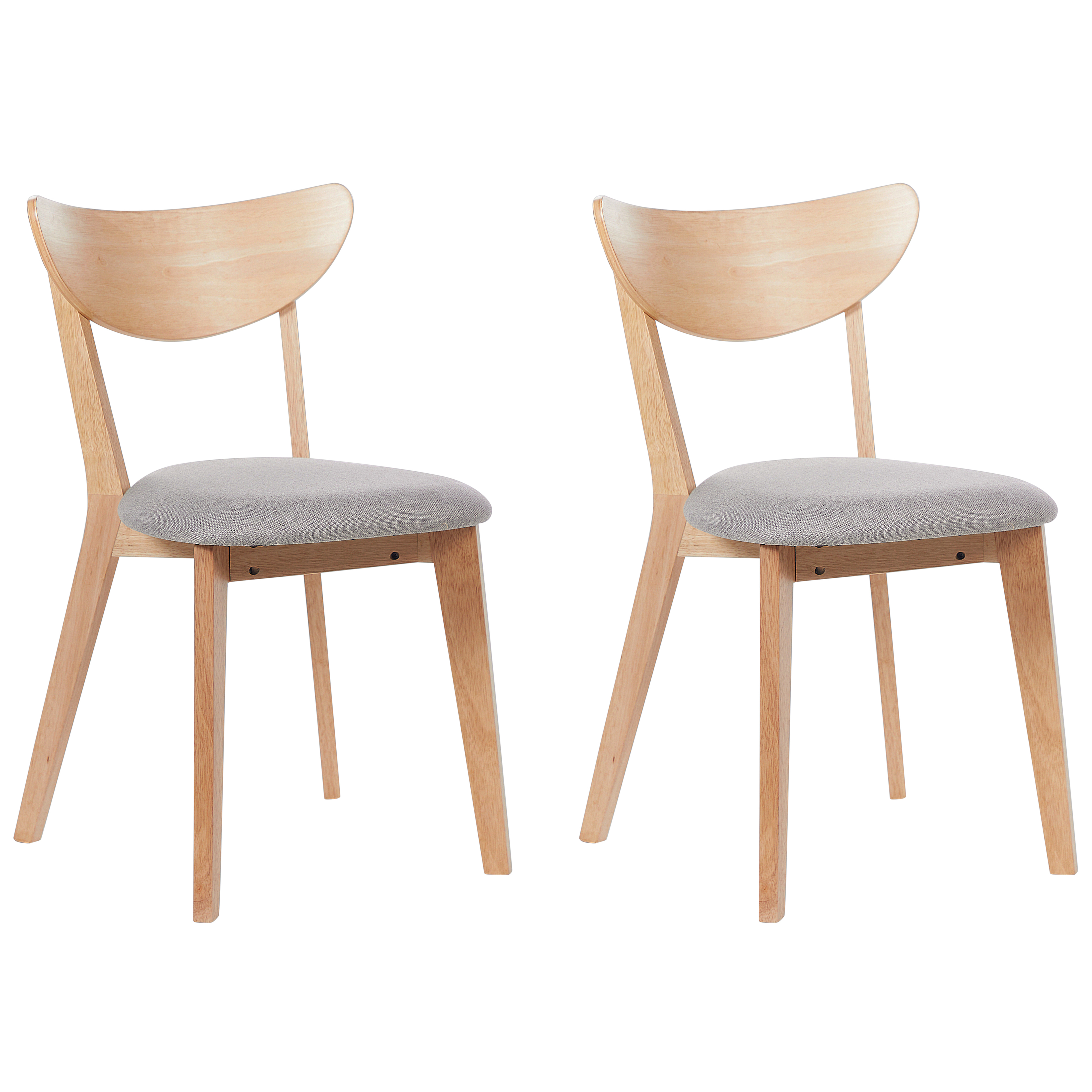 Set med 2 matstolar ERIE Trä Ljusbrun/ Grå