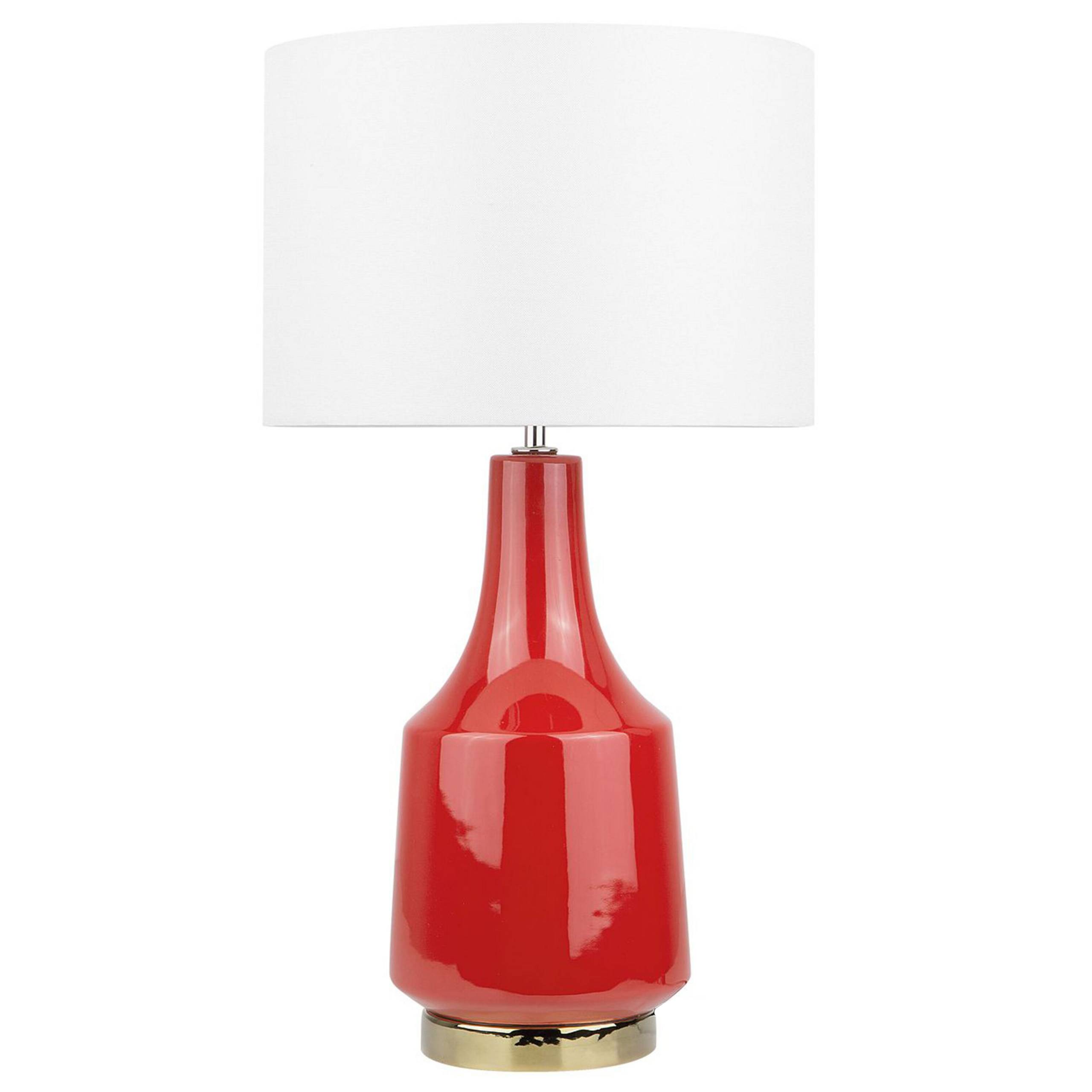 Bordslampa TRIVERSA Keramik Röd