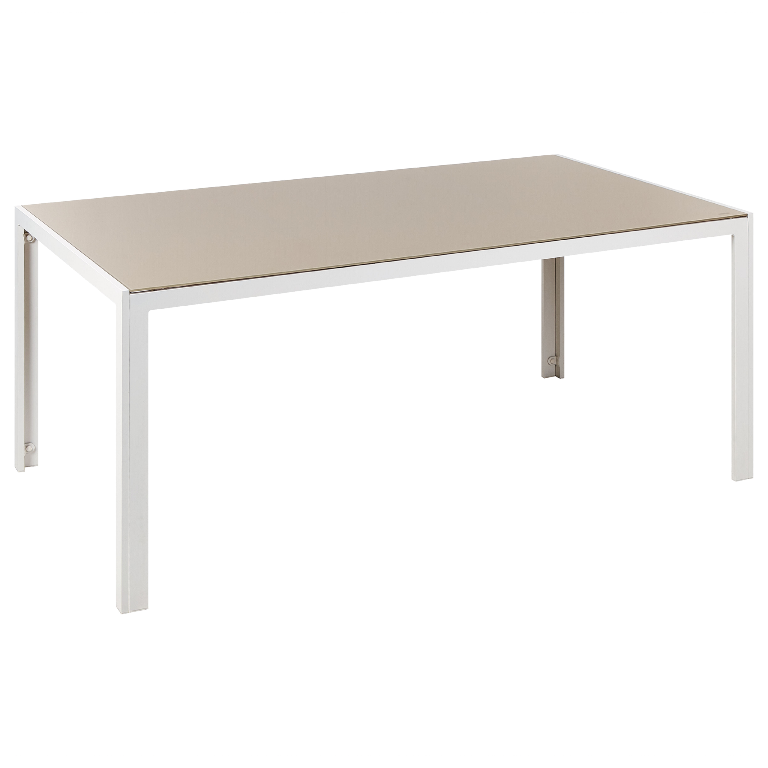 Trädgårdsmatbord CATANIA 160 cm 91 cm Glas Beige