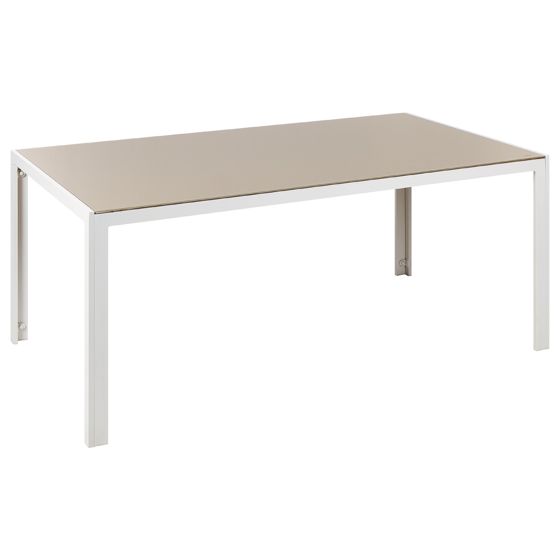 Trädgårdsmatbord CATANIA 160 cm 91 cm Glas Beige