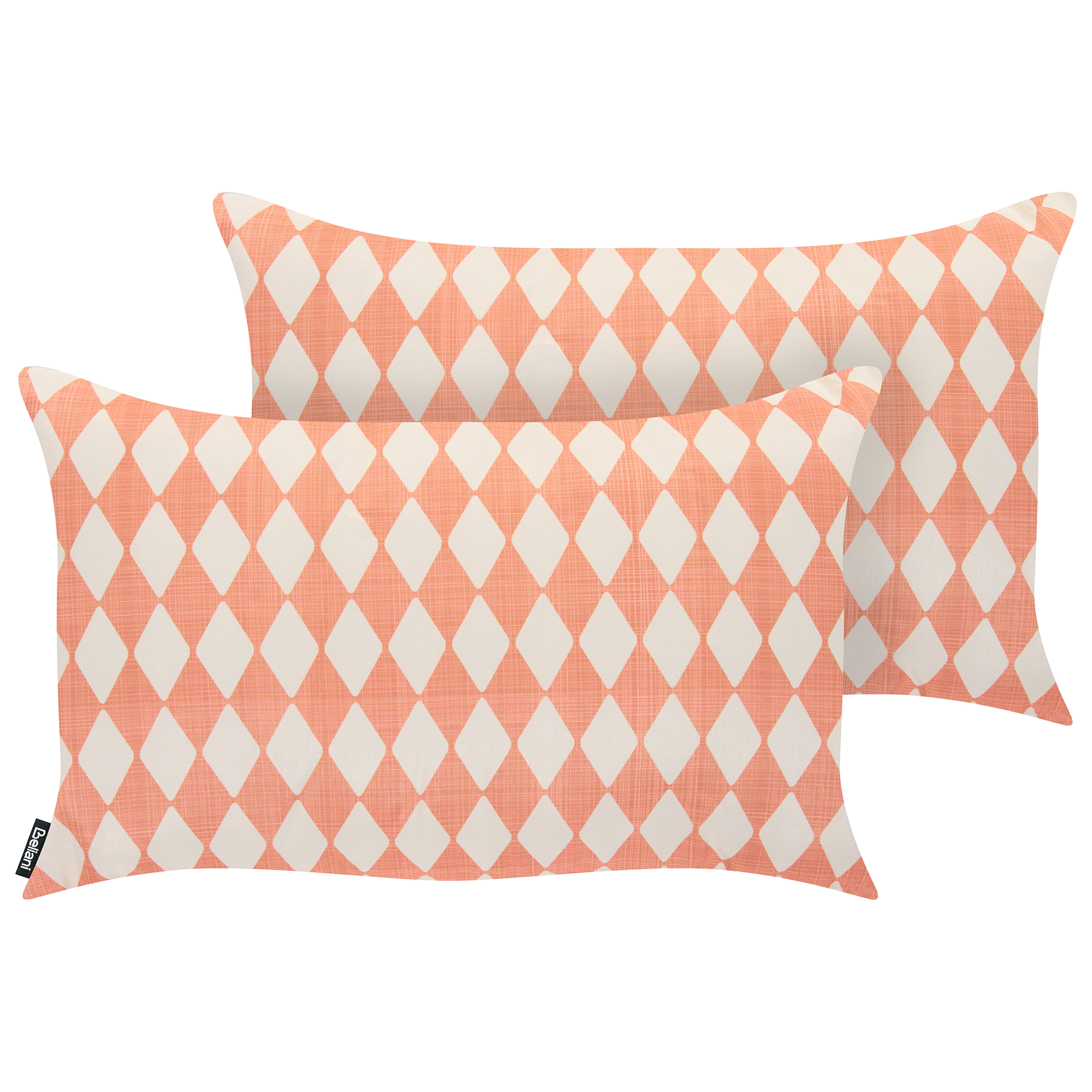 Set med 2 utomhusdynor GREVILLEA Rutigt tryck 30 x 50 cm Ljusröd
