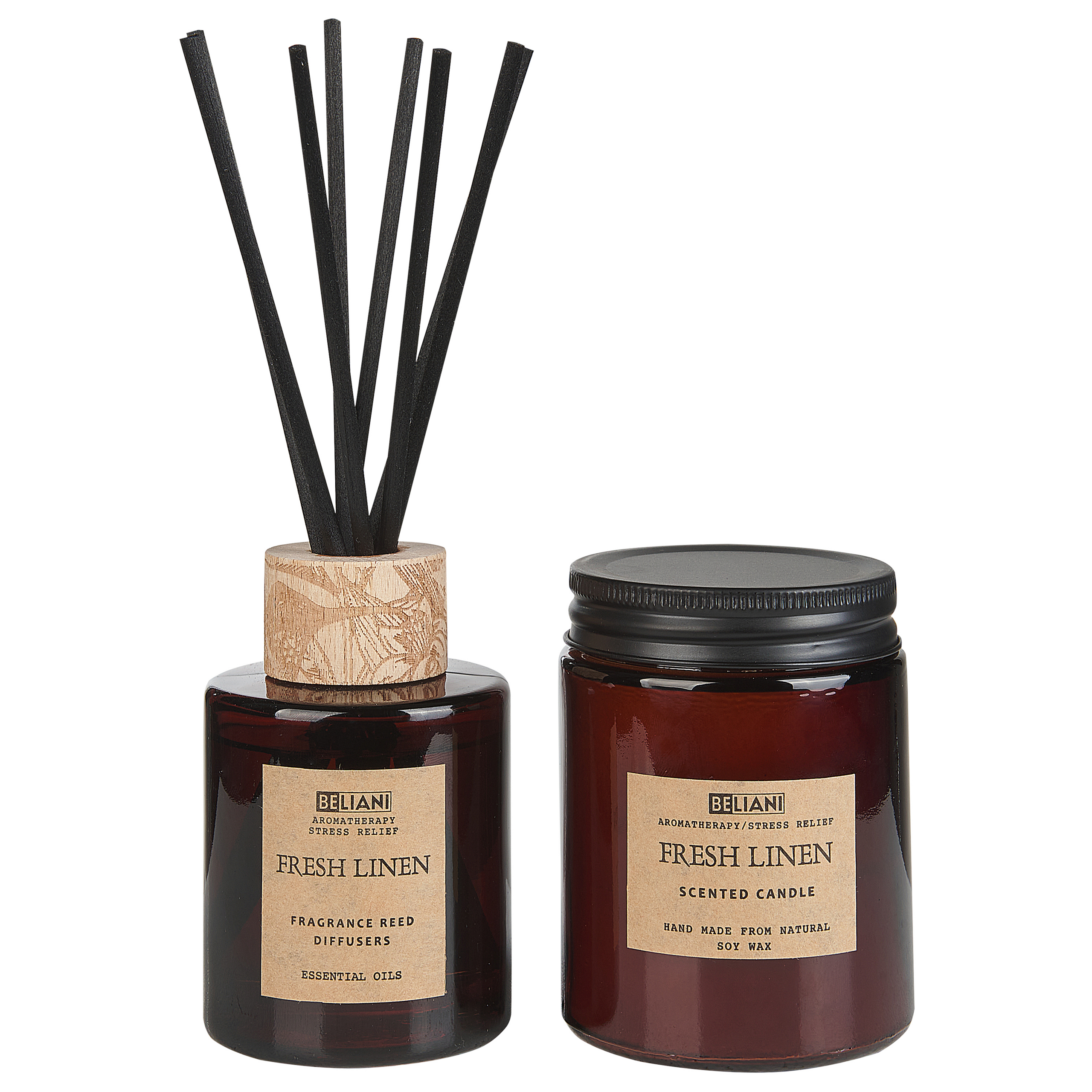 Doftljus med doftspridare DARK ELEGANCE 9 cm Brun
