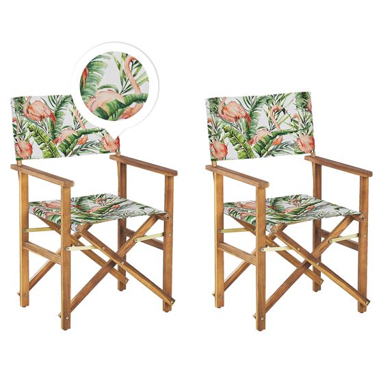 Set med 2 trädgårdsstolar CINE Akaciaträ Rosa