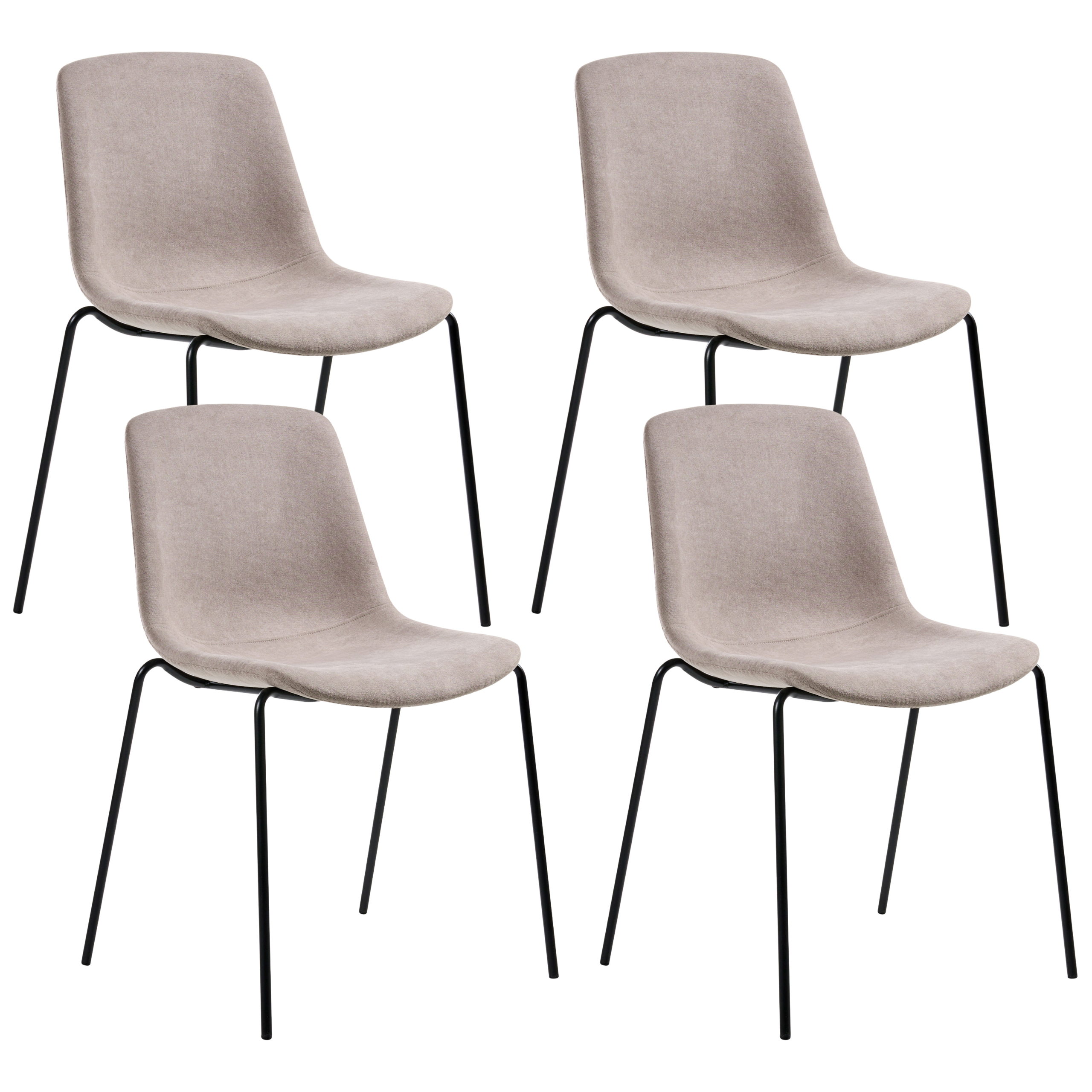 Set med 4 matstolar TILLER Beige