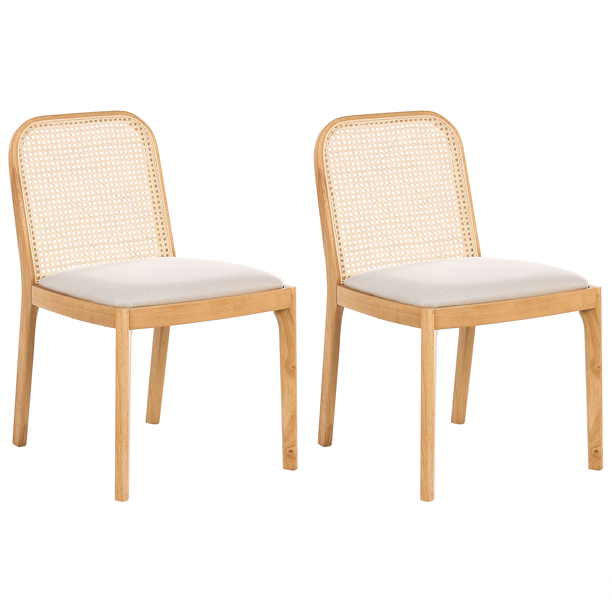 Set med 2 matstolar EDINA Ljusbrun/ Beige