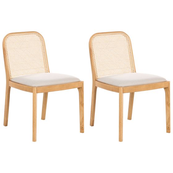 Set med 2 matstolar EDINA Ljusbrun/ Beige