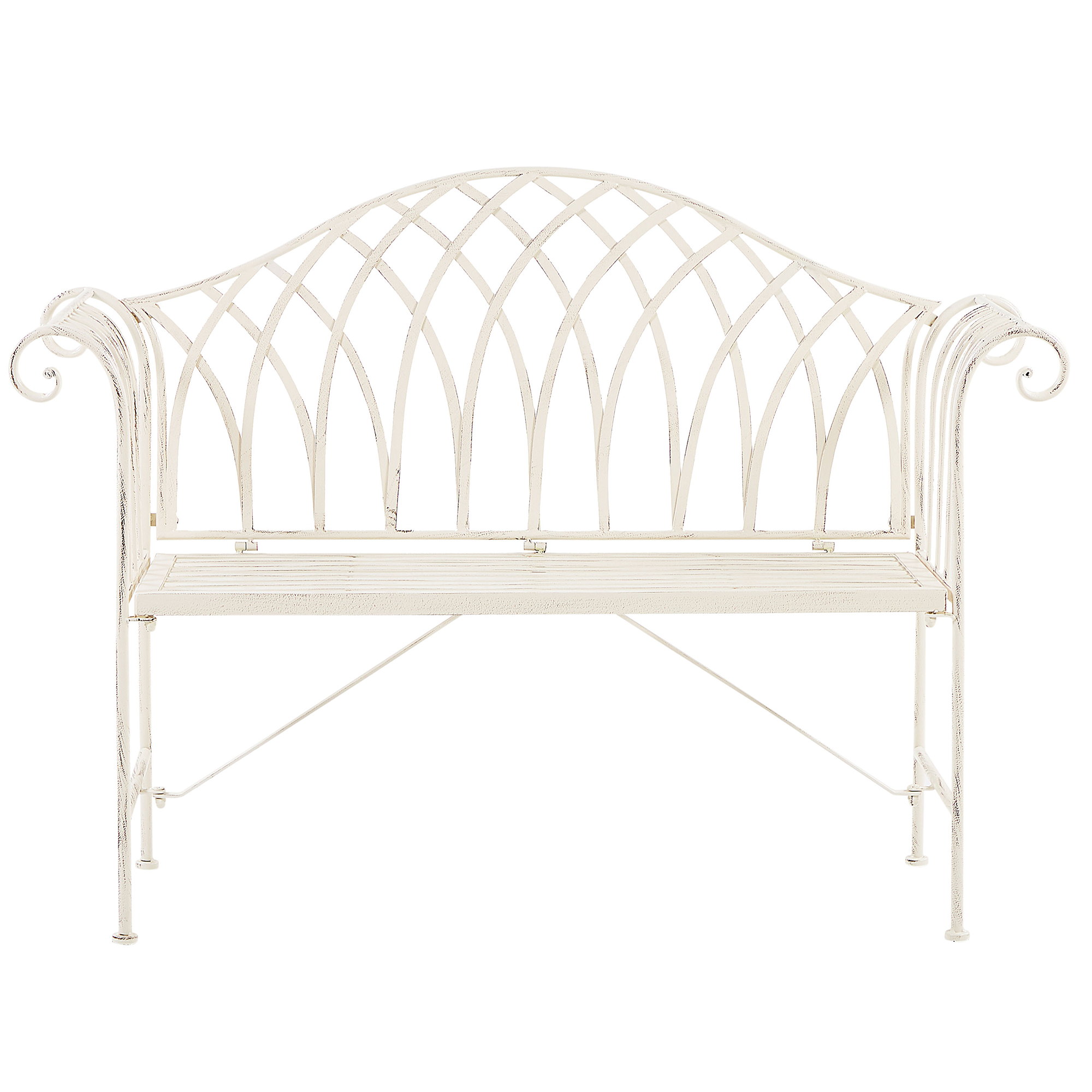 Trädgårdsbänk MILAZZO 130 cm Metall Vit