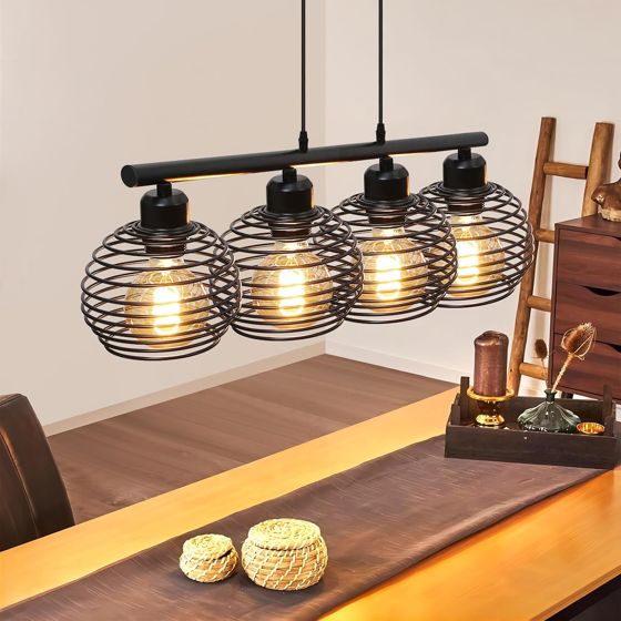 NETTLIFE Retro, svart pendellampa, E27, industriell metall