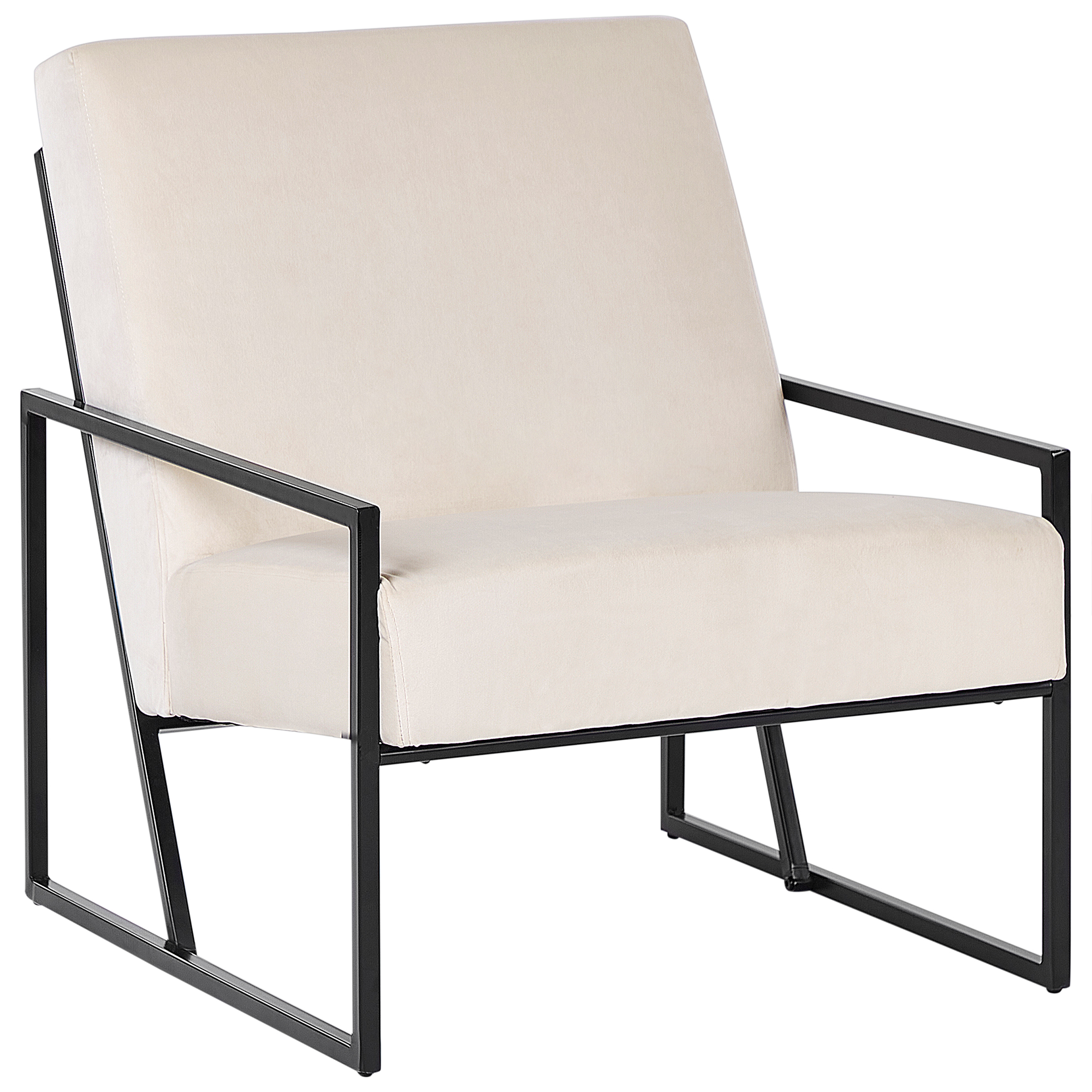 Fåtölj DELARY Sammet Ljusbeige