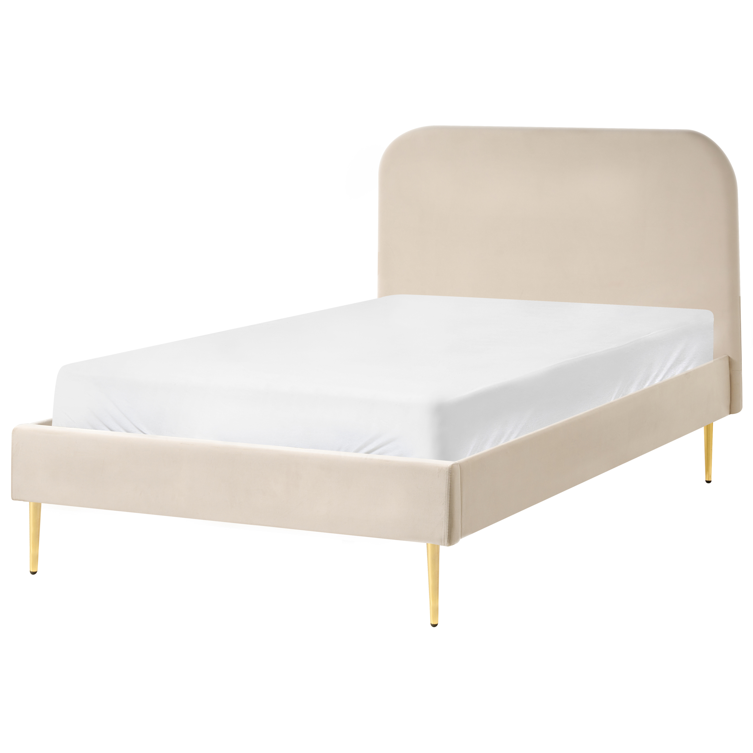 Säng med lamellram Sammet FLAYAT 120 x 200 cm Ljusbeige