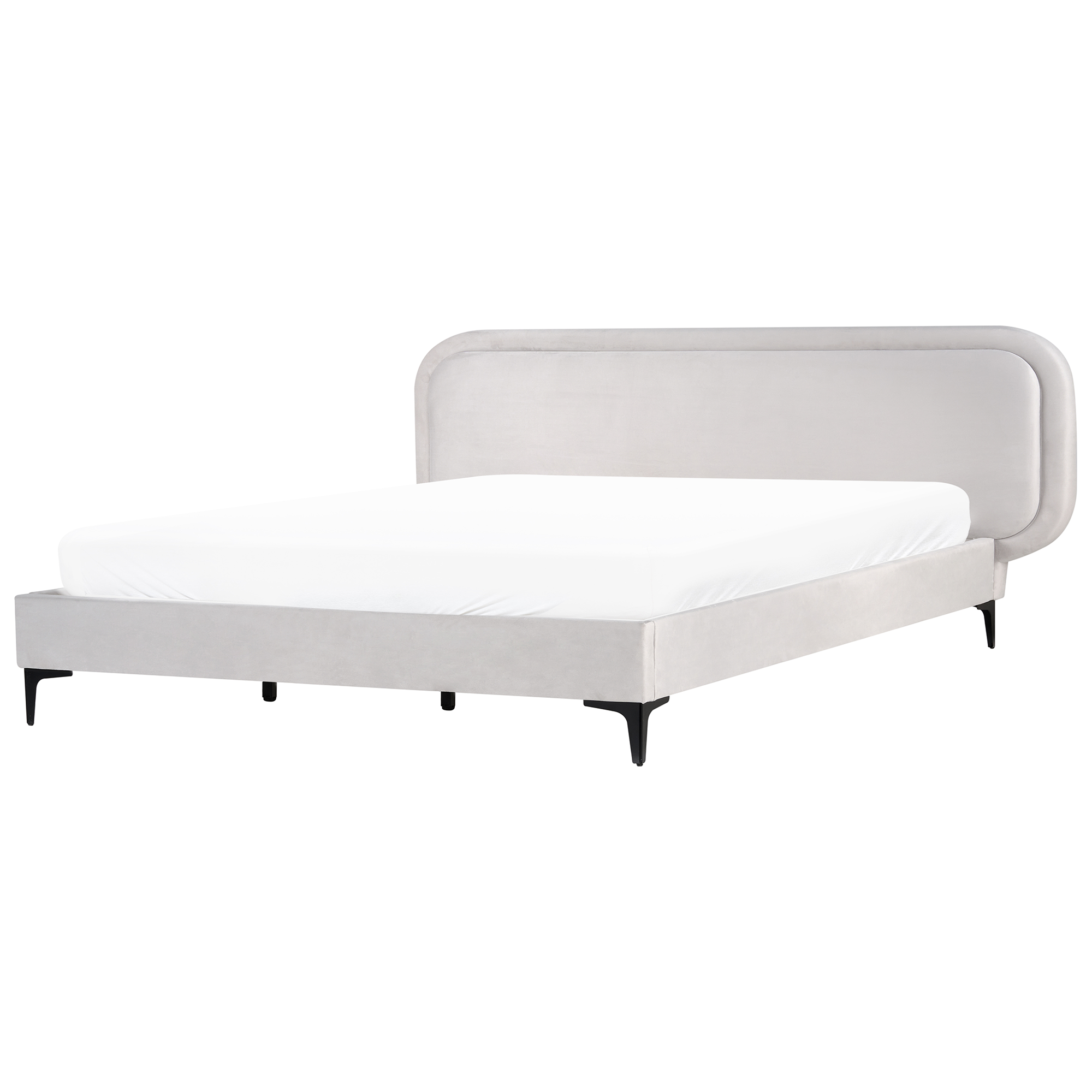 Säng med lamellram Sammet SUZETTE 180 x 200 cm Ljusgrå