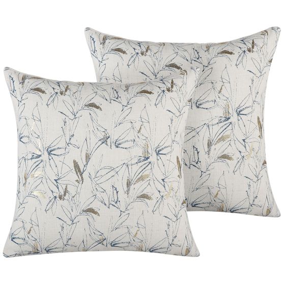 Set med 2 prydnadskuddar ARBOR 45 x 45 cm Beige Blommigt tryck