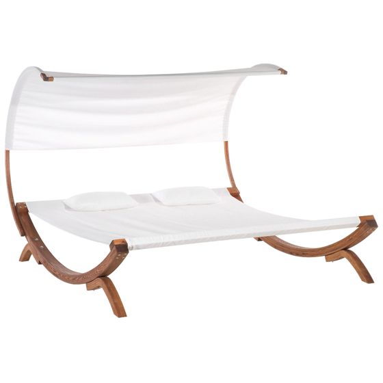Solstol med dyna TERAMO Lärkträ Off-White