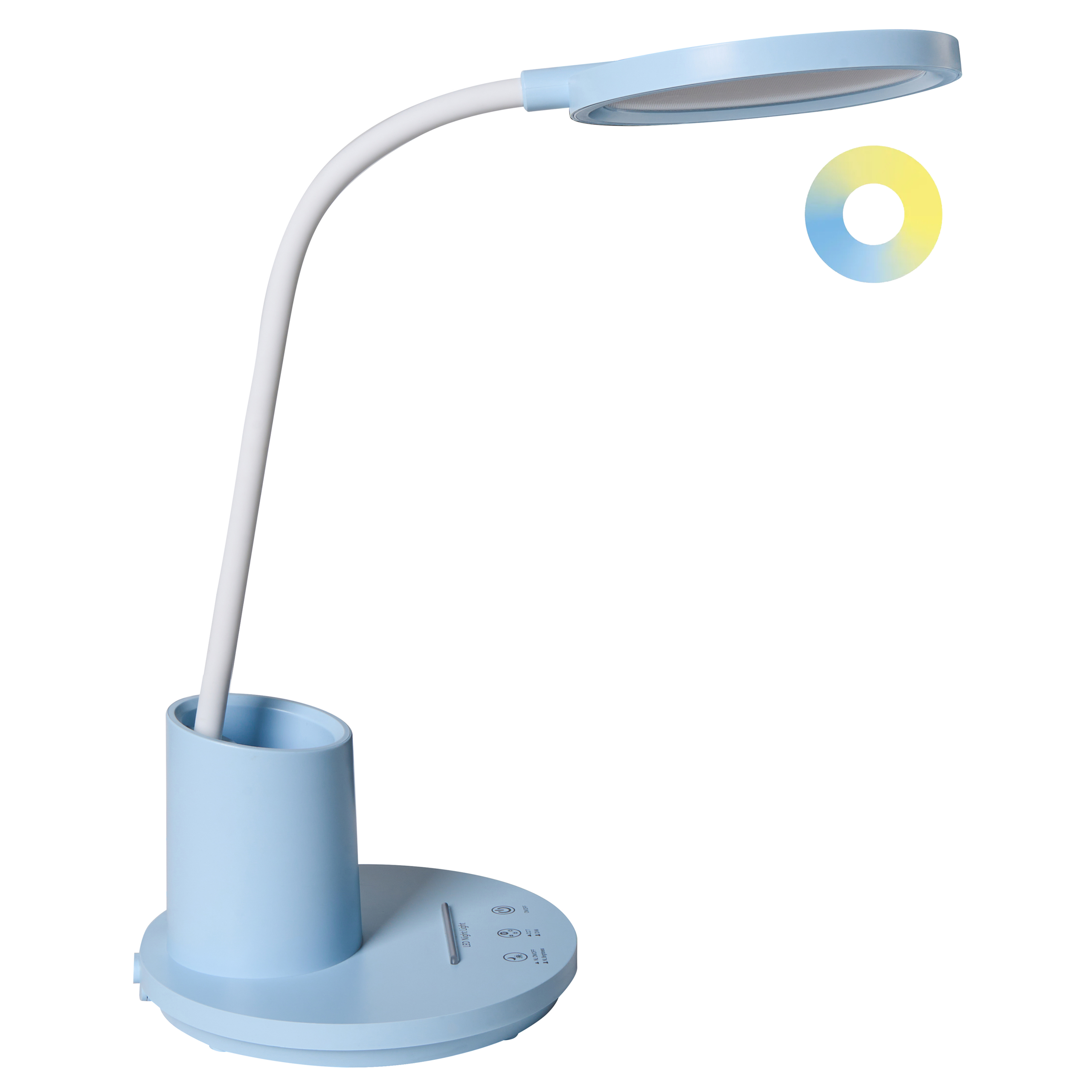 LED-skrivbordslampa VELA med dimmer Blå