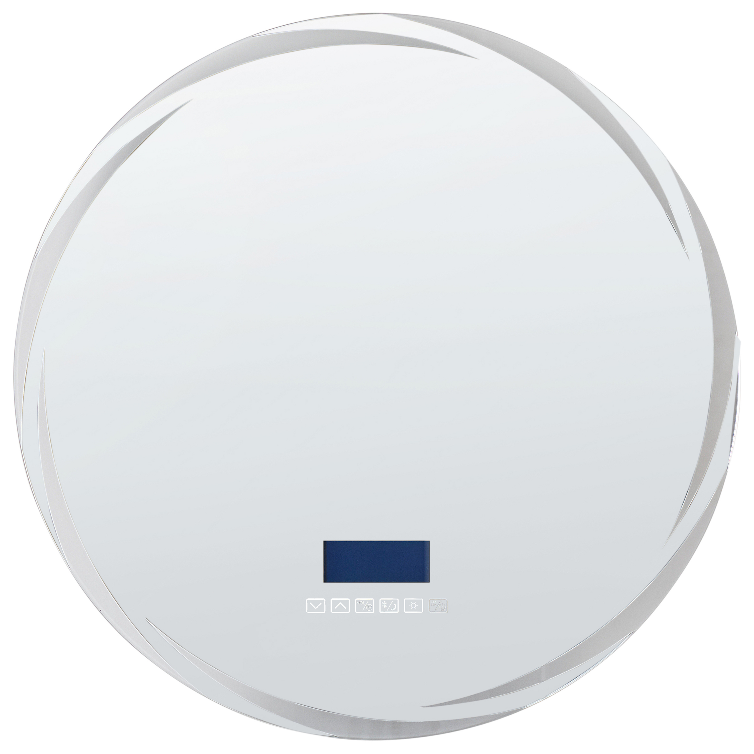 Badrumsspegel med LED TANAY 60 cm 60 cm med inbyggd Bluetooth-högtalare Silver