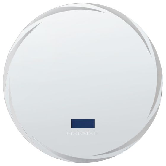 Badrumsspegel med LED TANAY 60 cm 60 cm med inbyggd Bluetooth-högtalare Silver