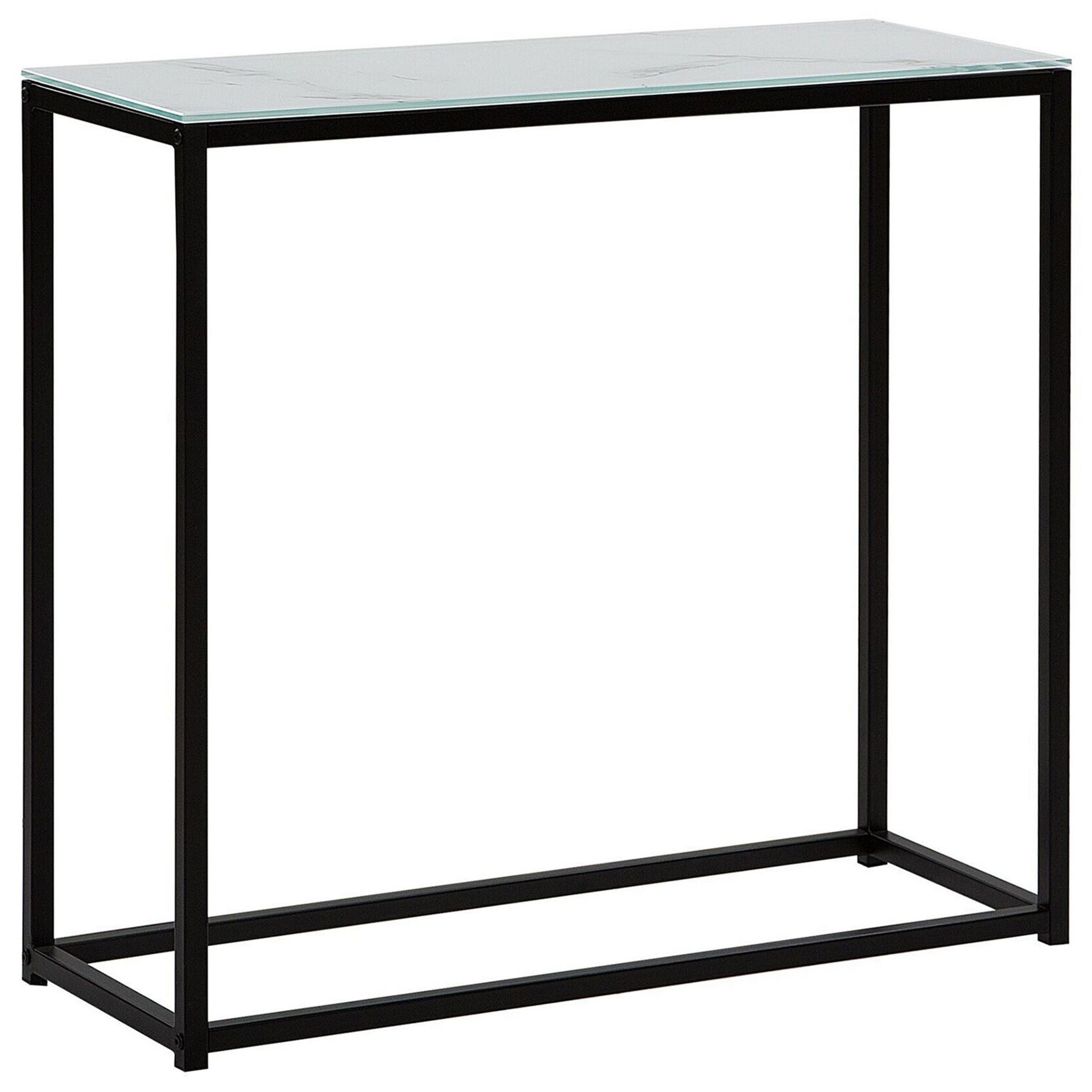 Konsolbord DELANO Härdat glas Marmor/ Svart