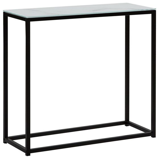 Konsolbord DELANO Härdat glas Marmor/ Svart