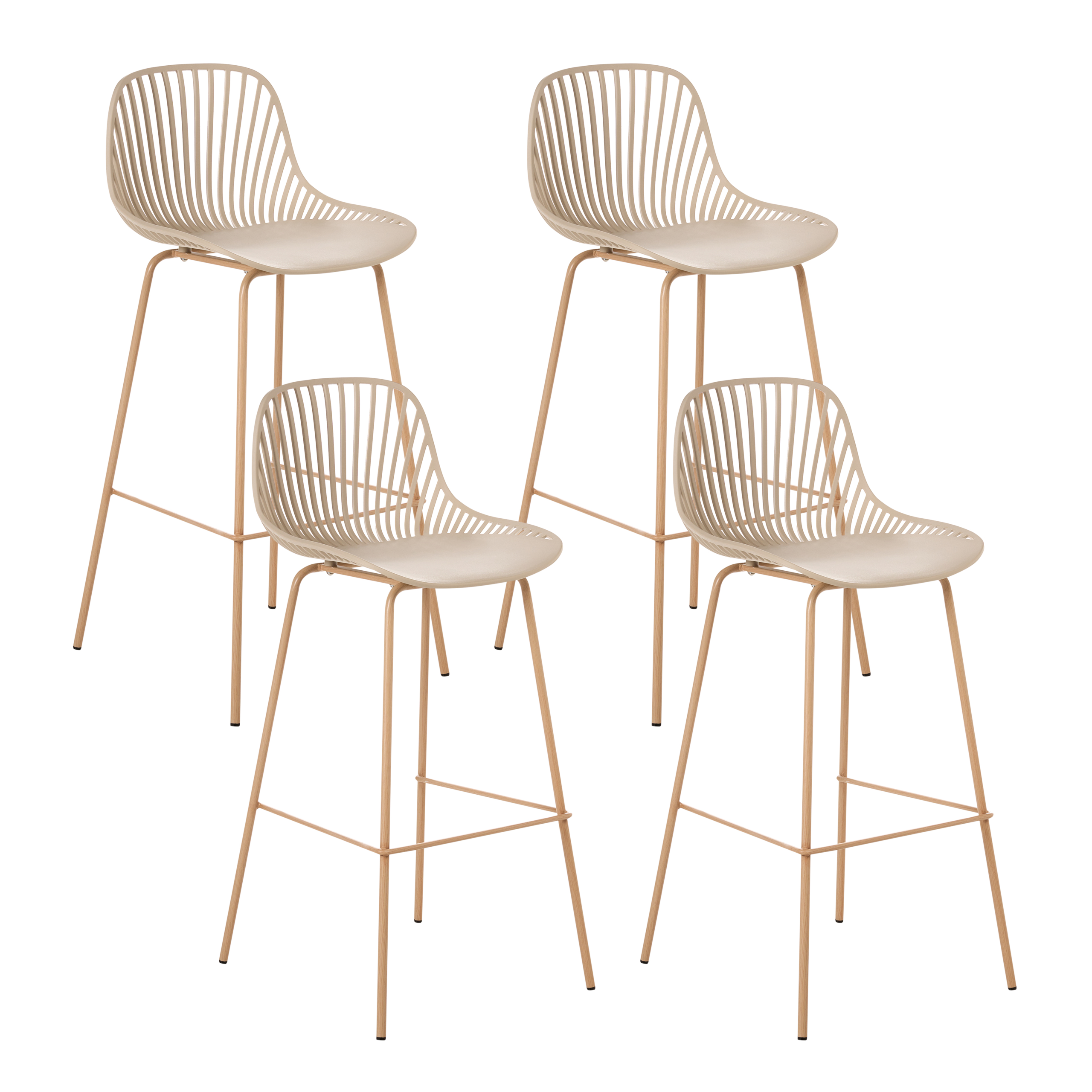 Set med 4 barstolar KLEVE Beige