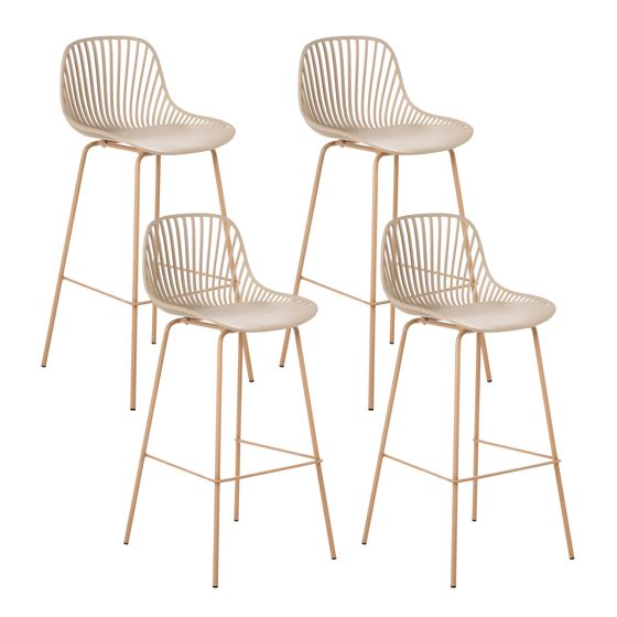 Set med 4 barstolar KLEVE Beige
